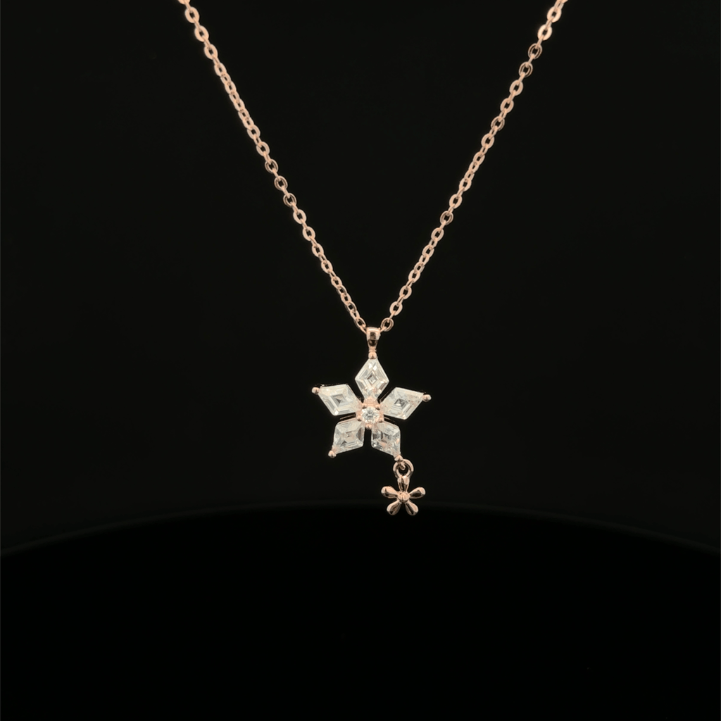 Flower Rose gold chain pendant