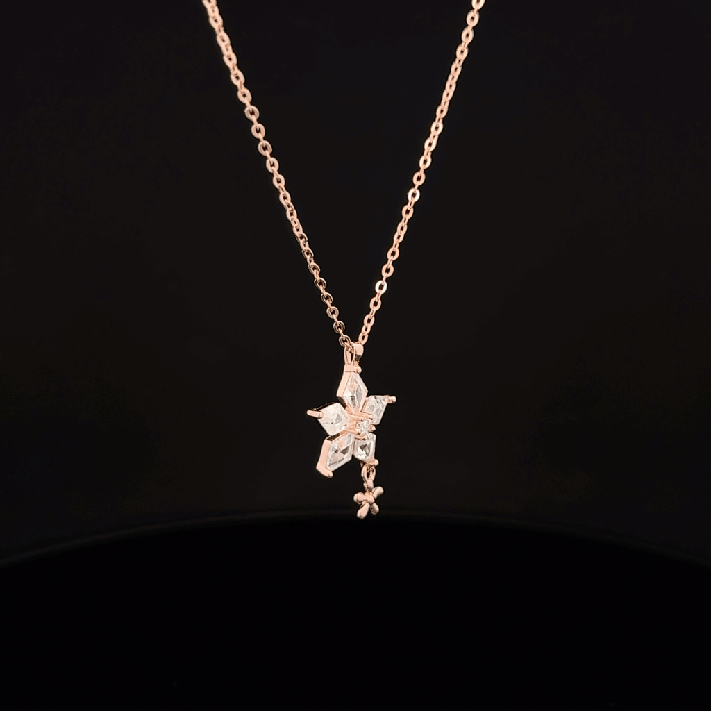 Flower Rose gold chain pendant