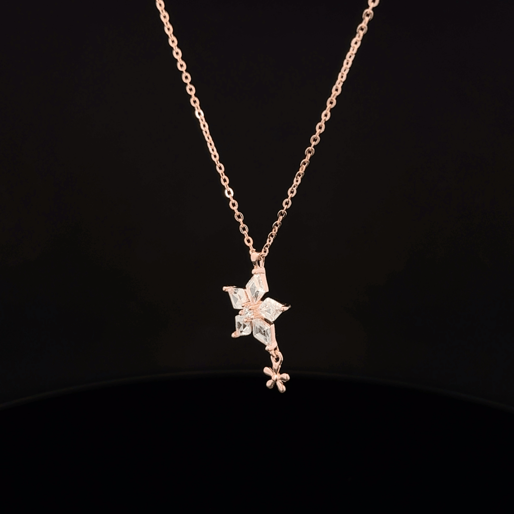 Flower Rose gold chain pendant
