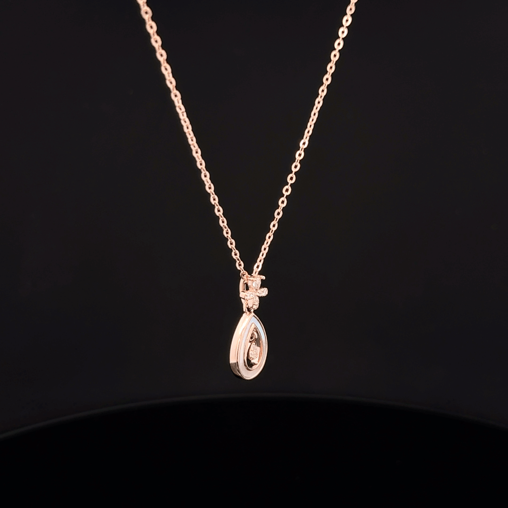 Mother of Pearl Teardrop rose gold chain pendant