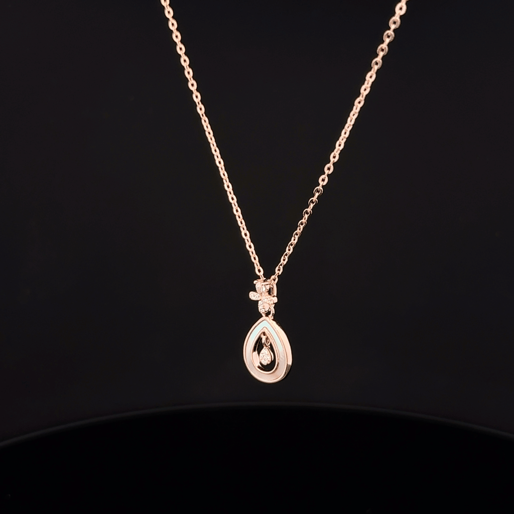 Mother of Pearl Teardrop rose gold chain pendant