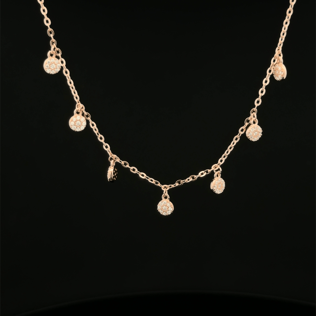 The Multi-Disk rose gold chain pendant