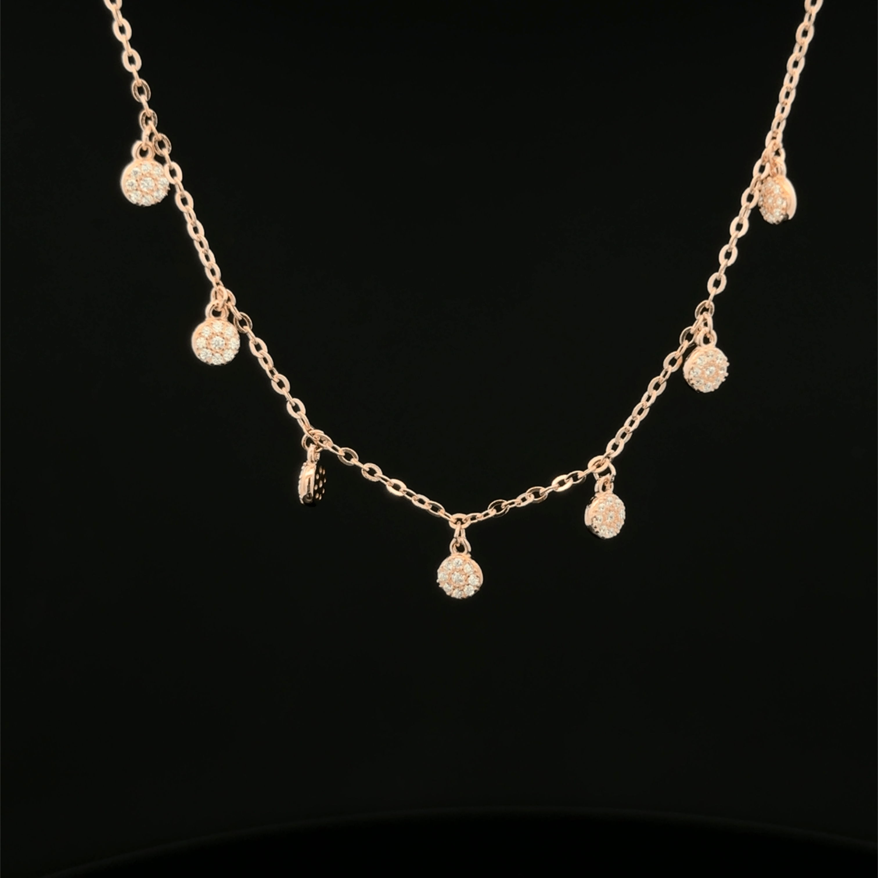 The Multi-Disk rose gold chain pendant