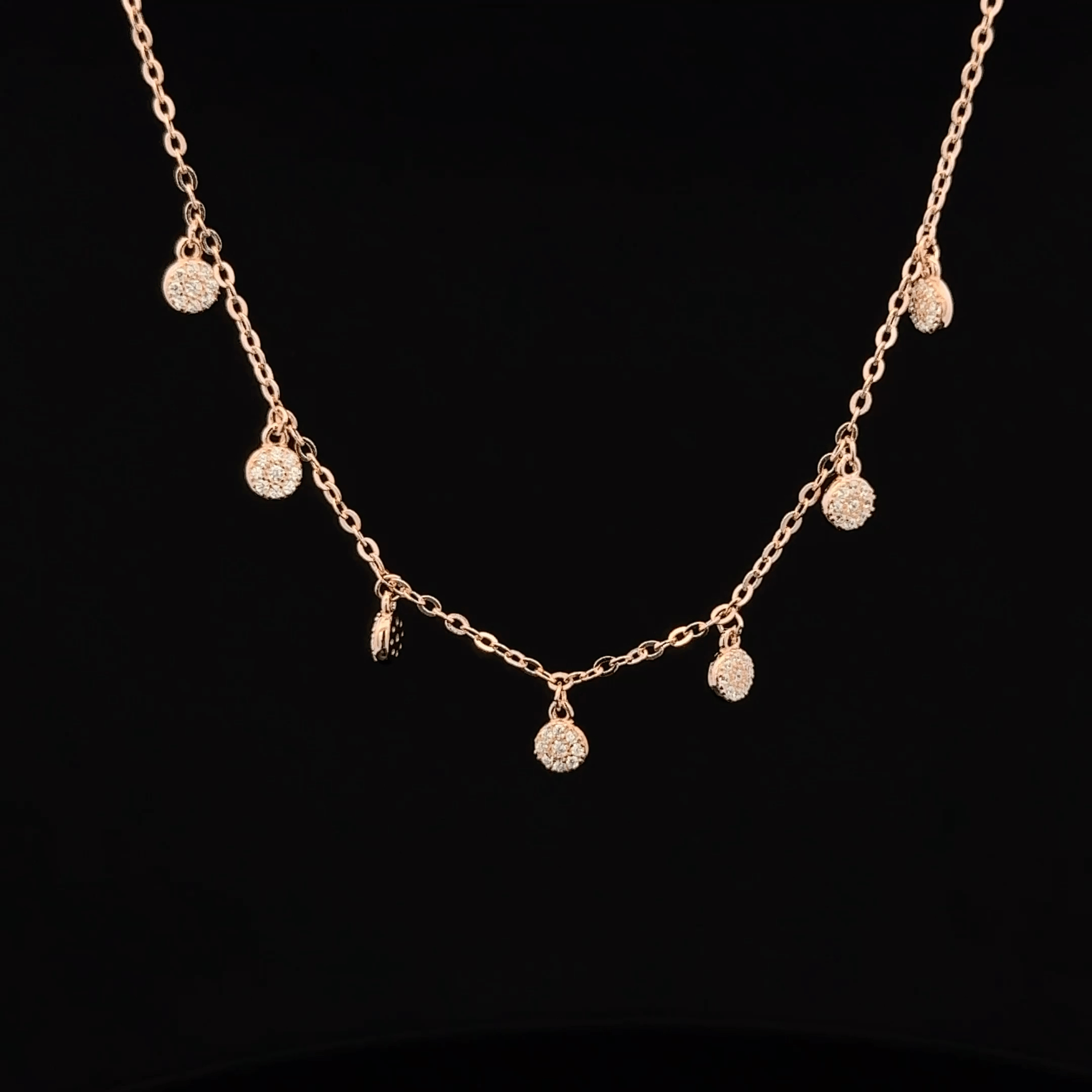 The Multi-Disk rose gold chain pendant