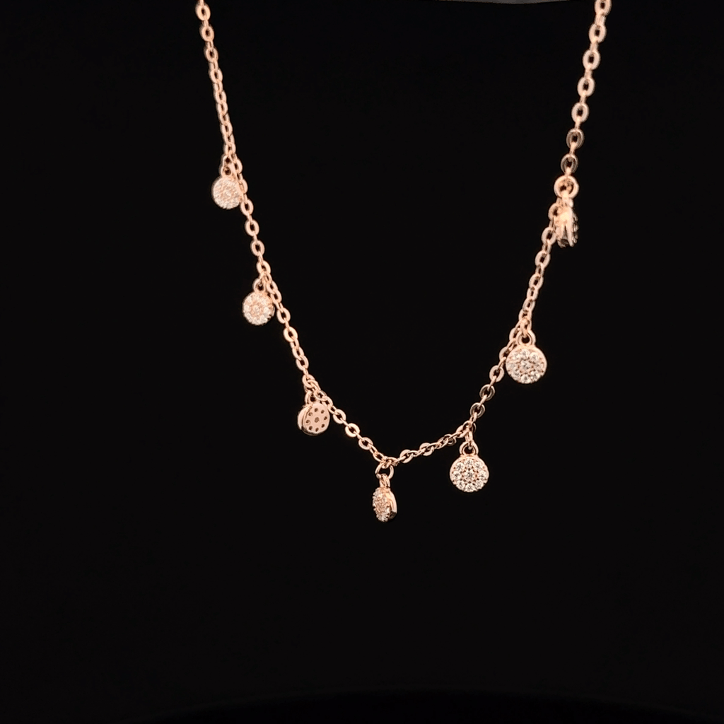 The Multi-Disk rose gold chain pendant