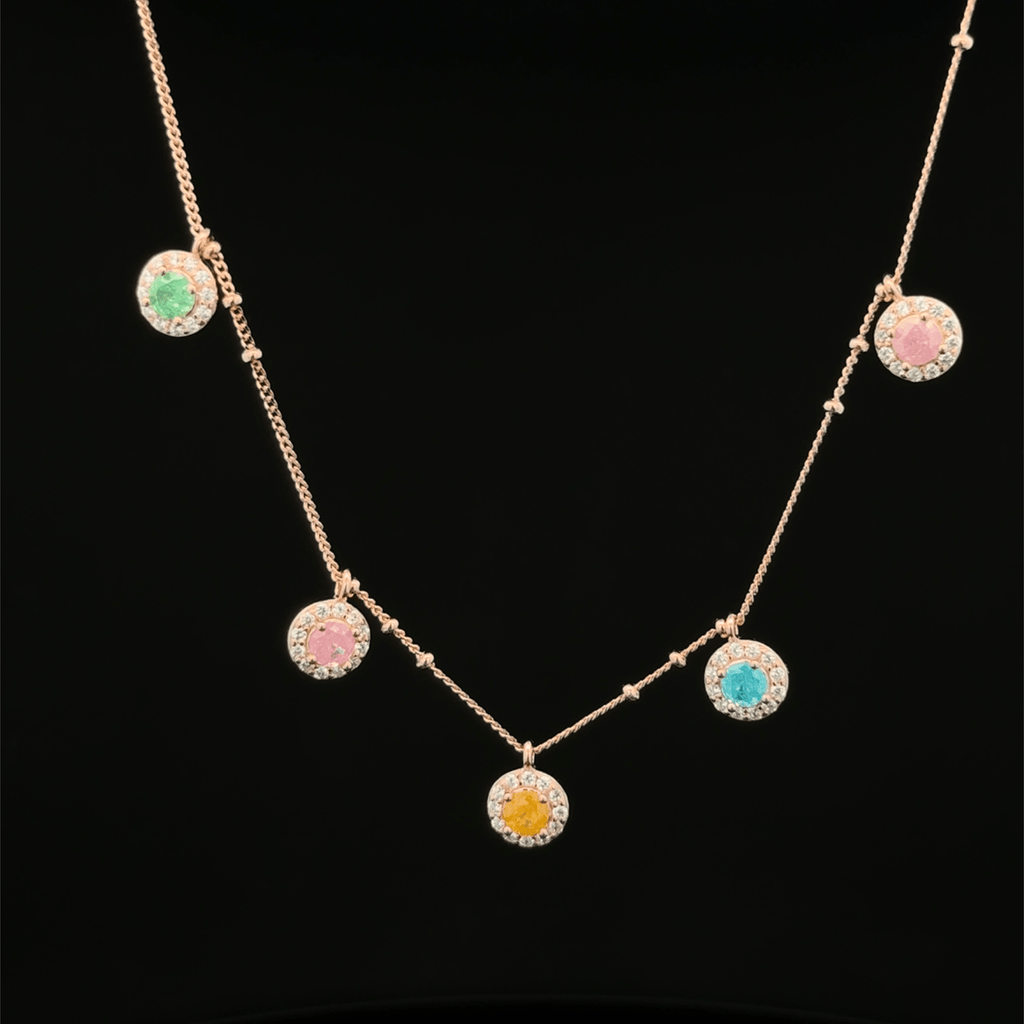 Rose gold The Pastel Prism Dangle chain pendant