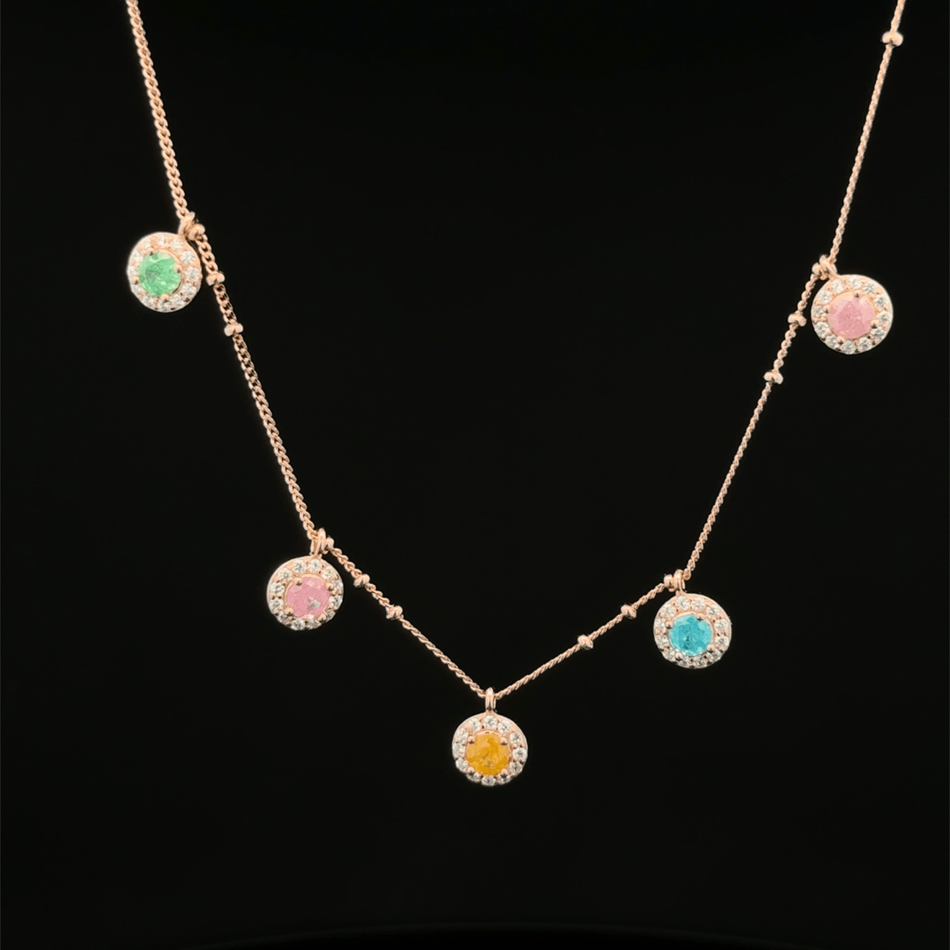 Rose gold The Pastel Prism Dangle chain pendant