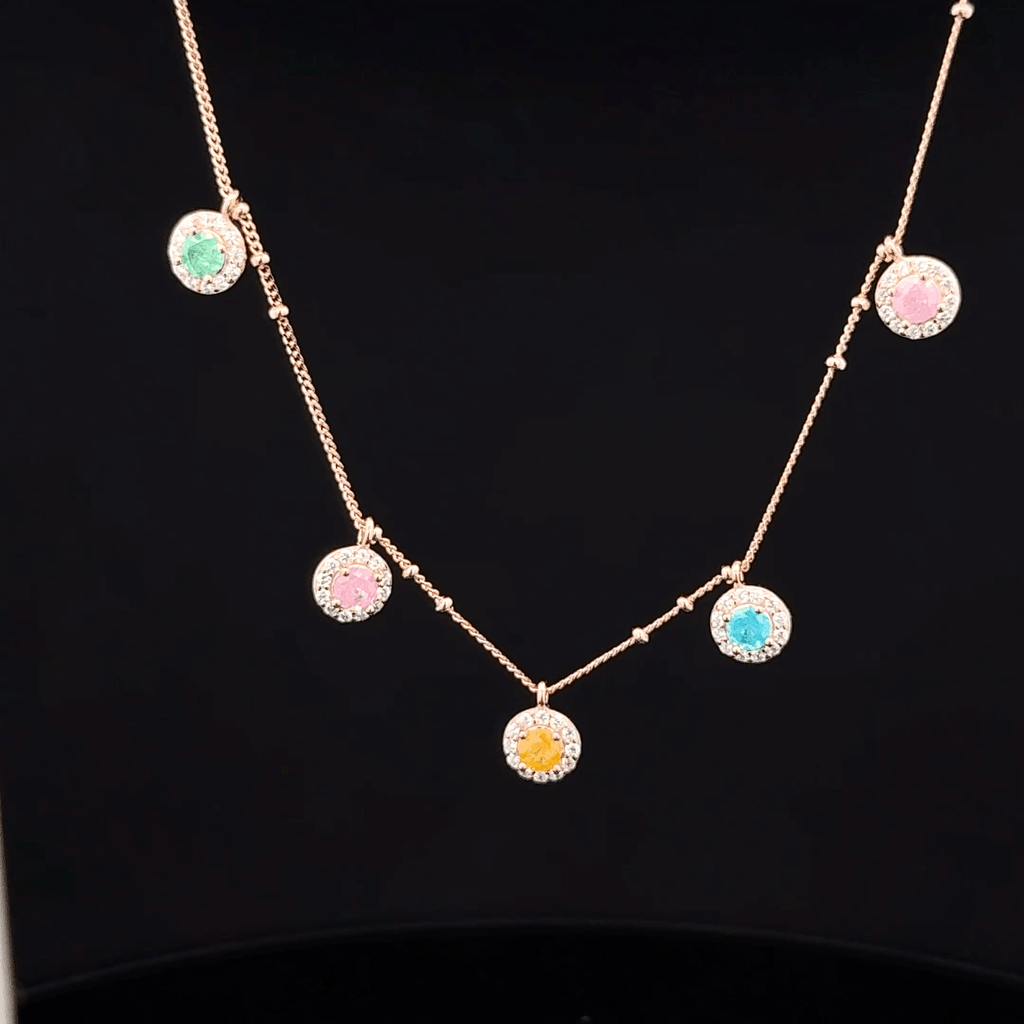 Rose gold The Pastel Prism Dangle chain pendant