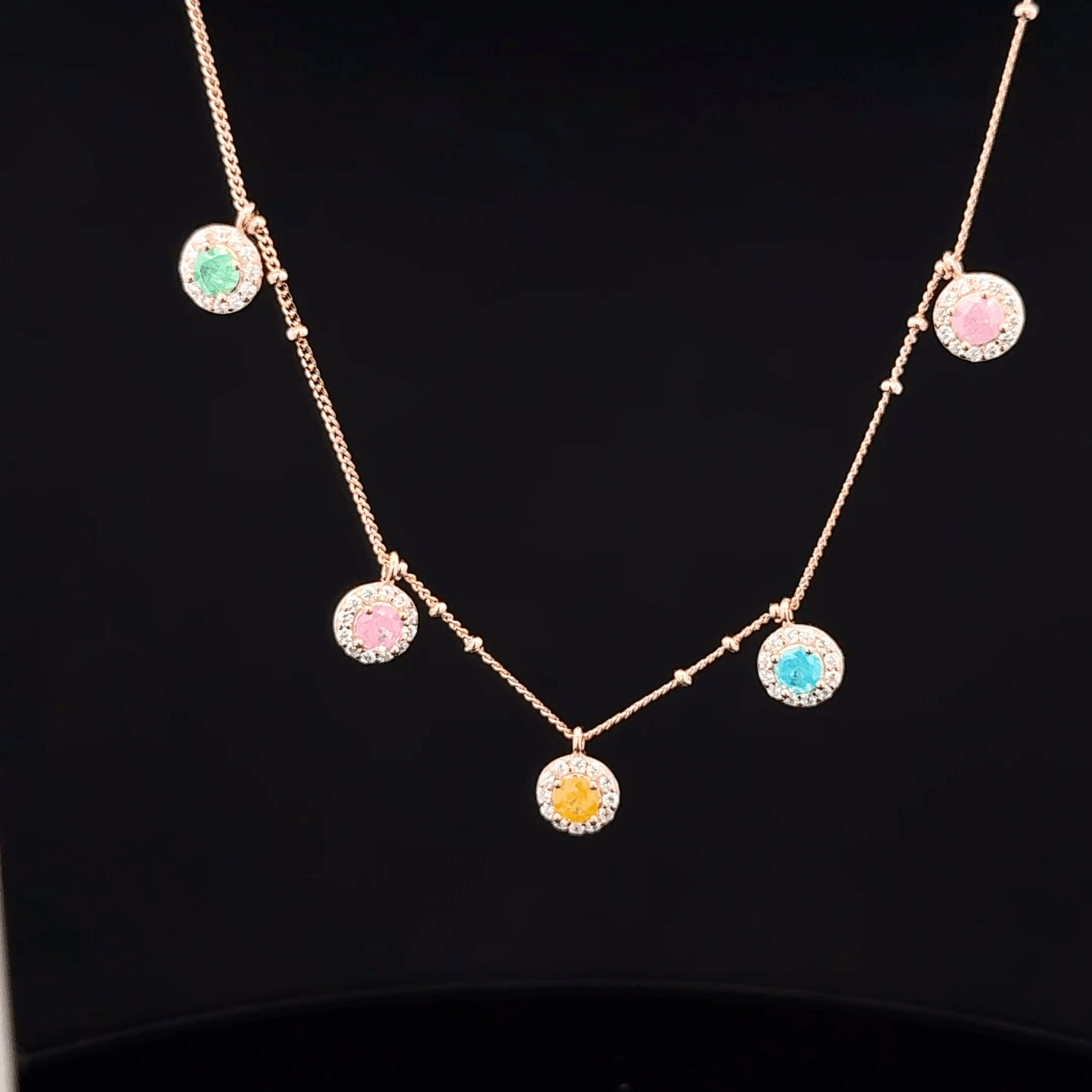 Rose gold The Pastel Prism Dangle chain pendant
