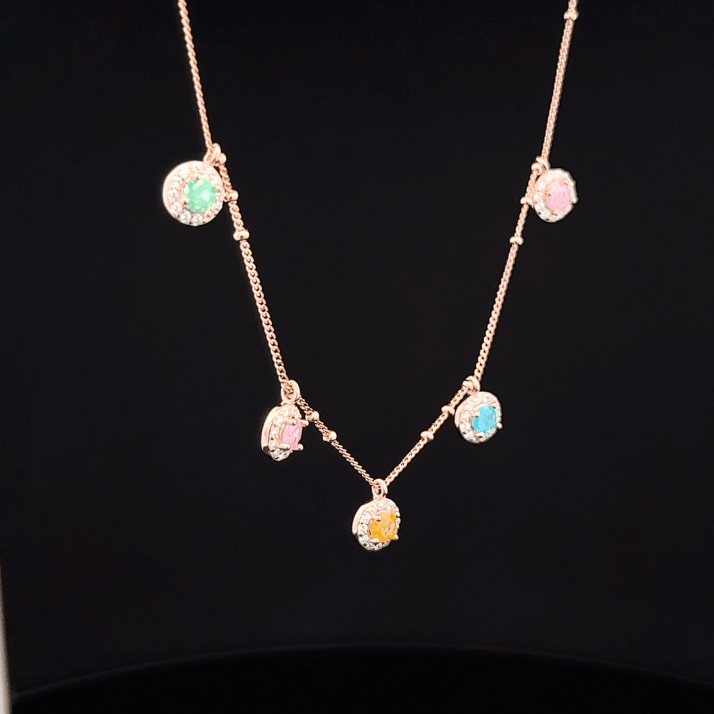 Rose gold The Pastel Prism Dangle chain pendant