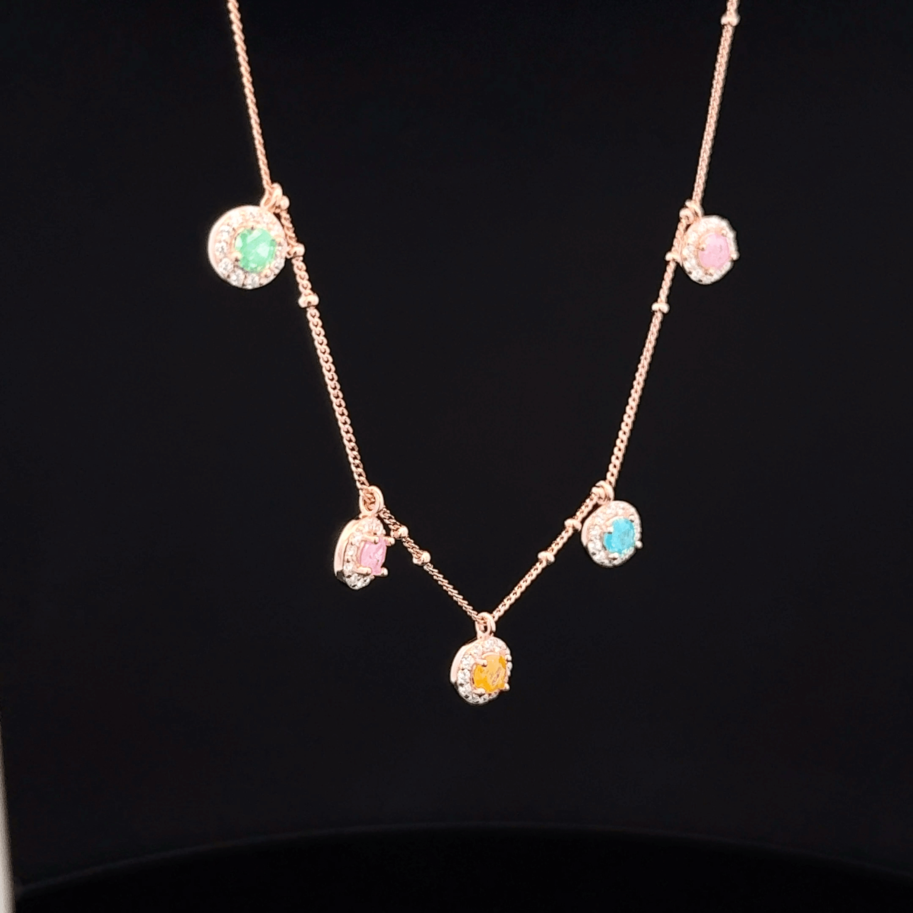 Rose gold The Pastel Prism Dangle chain pendant