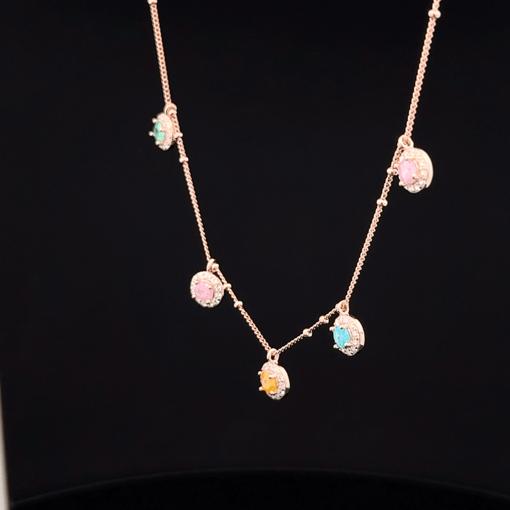 Rose gold The Pastel Prism Dangle chain pendant