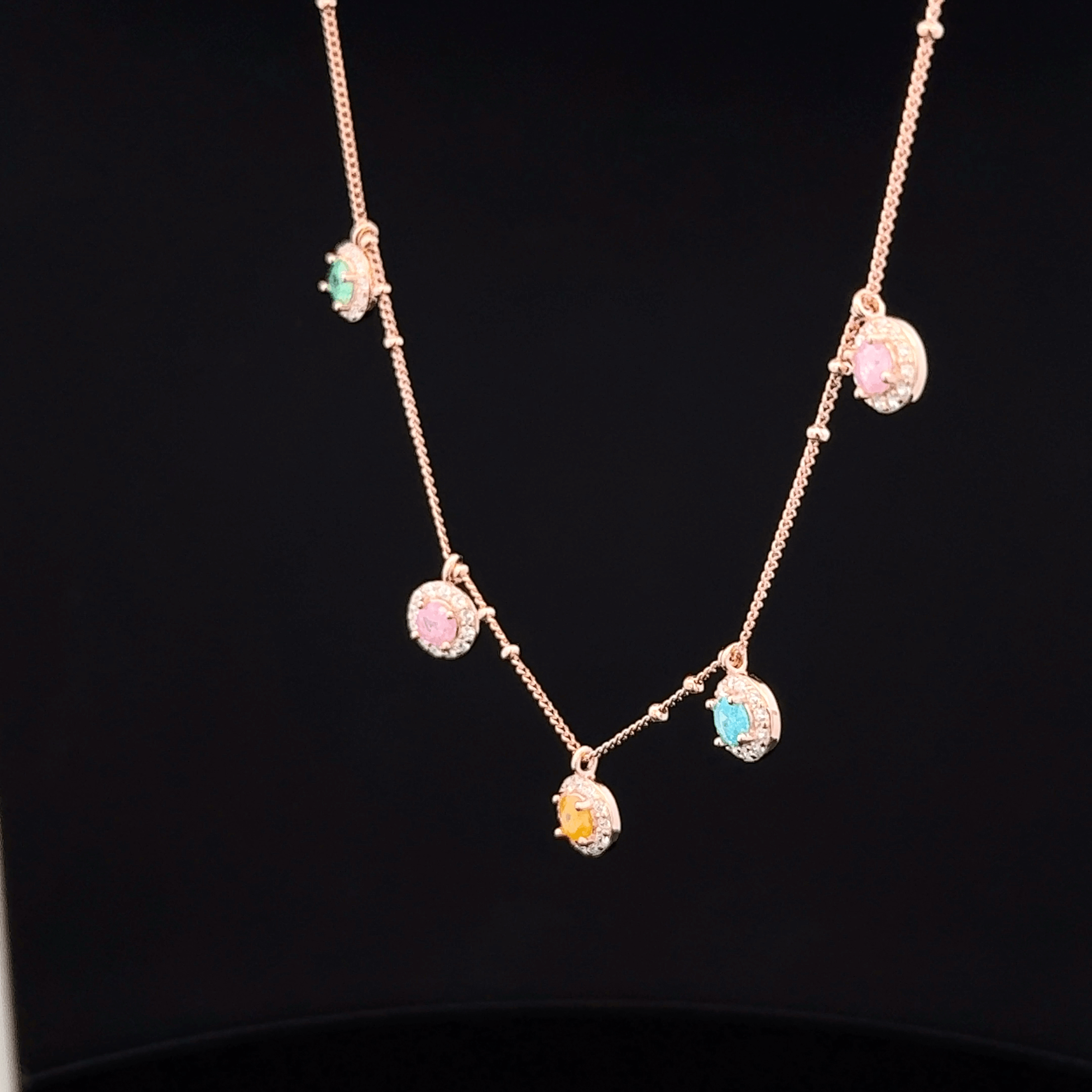 Rose gold The Pastel Prism Dangle chain pendant