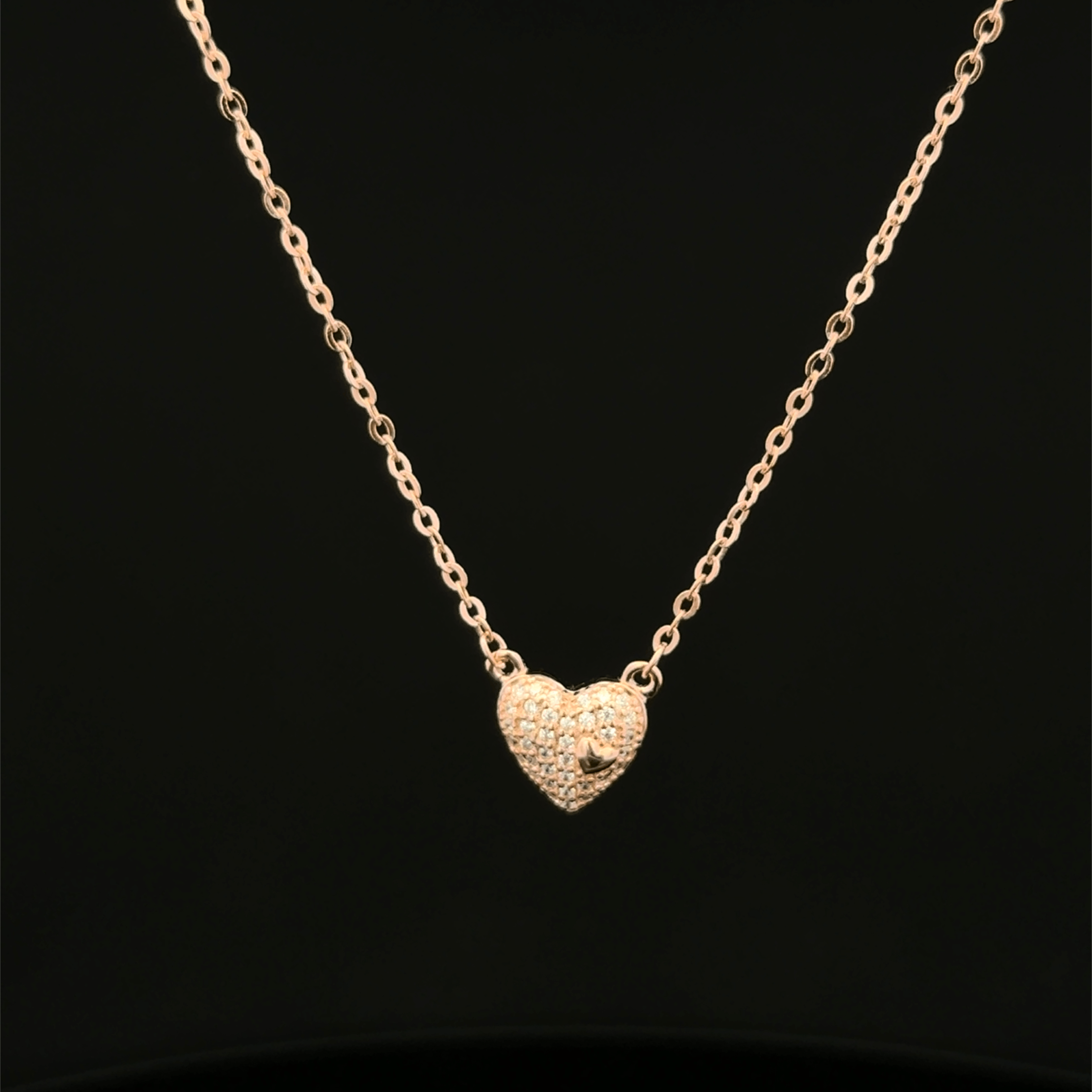 Heart rose gold chain pendant