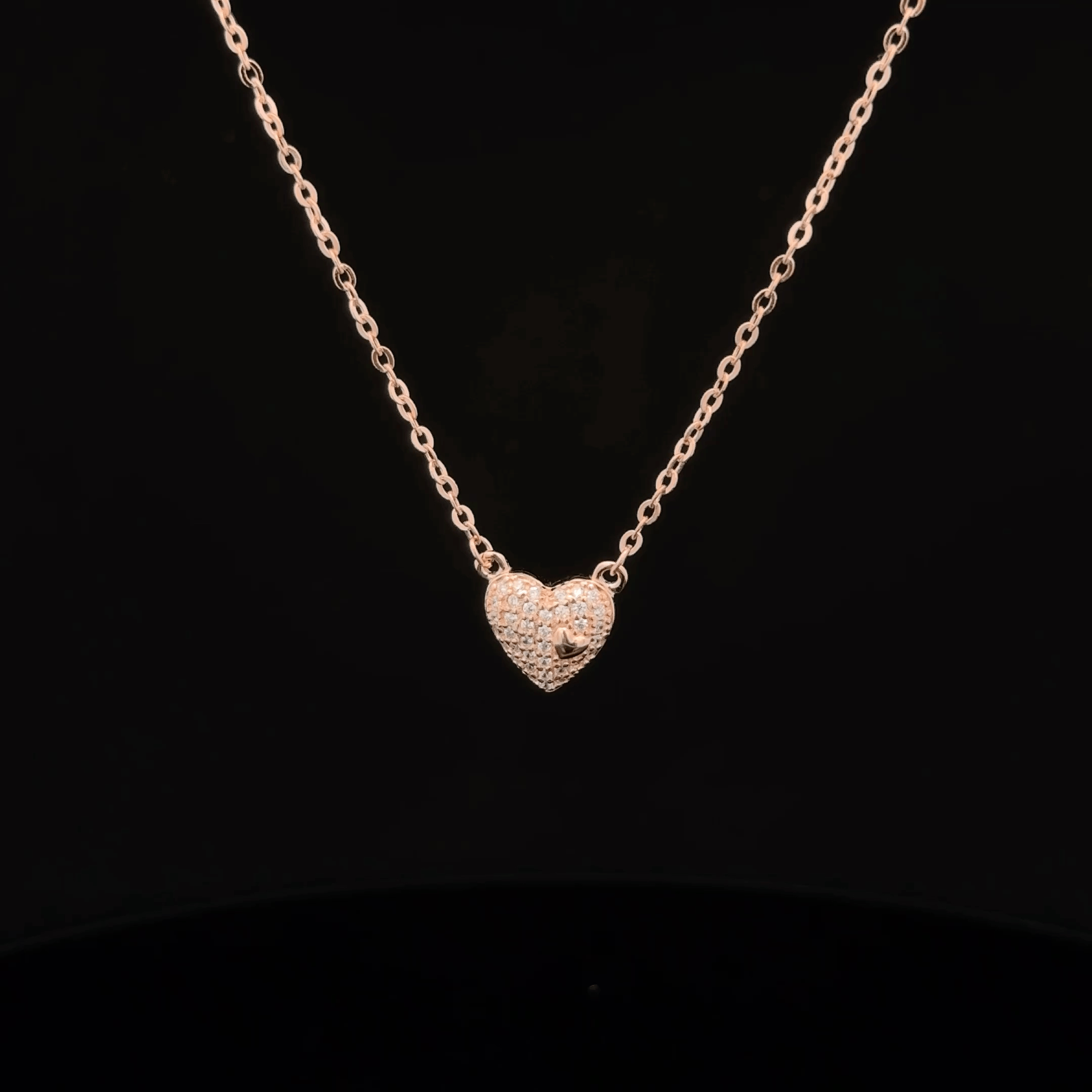 Heart rose gold chain pendant