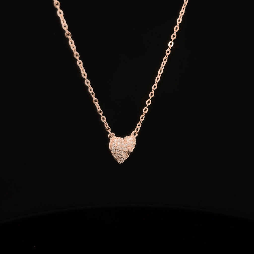 Heart rose gold chain pendant