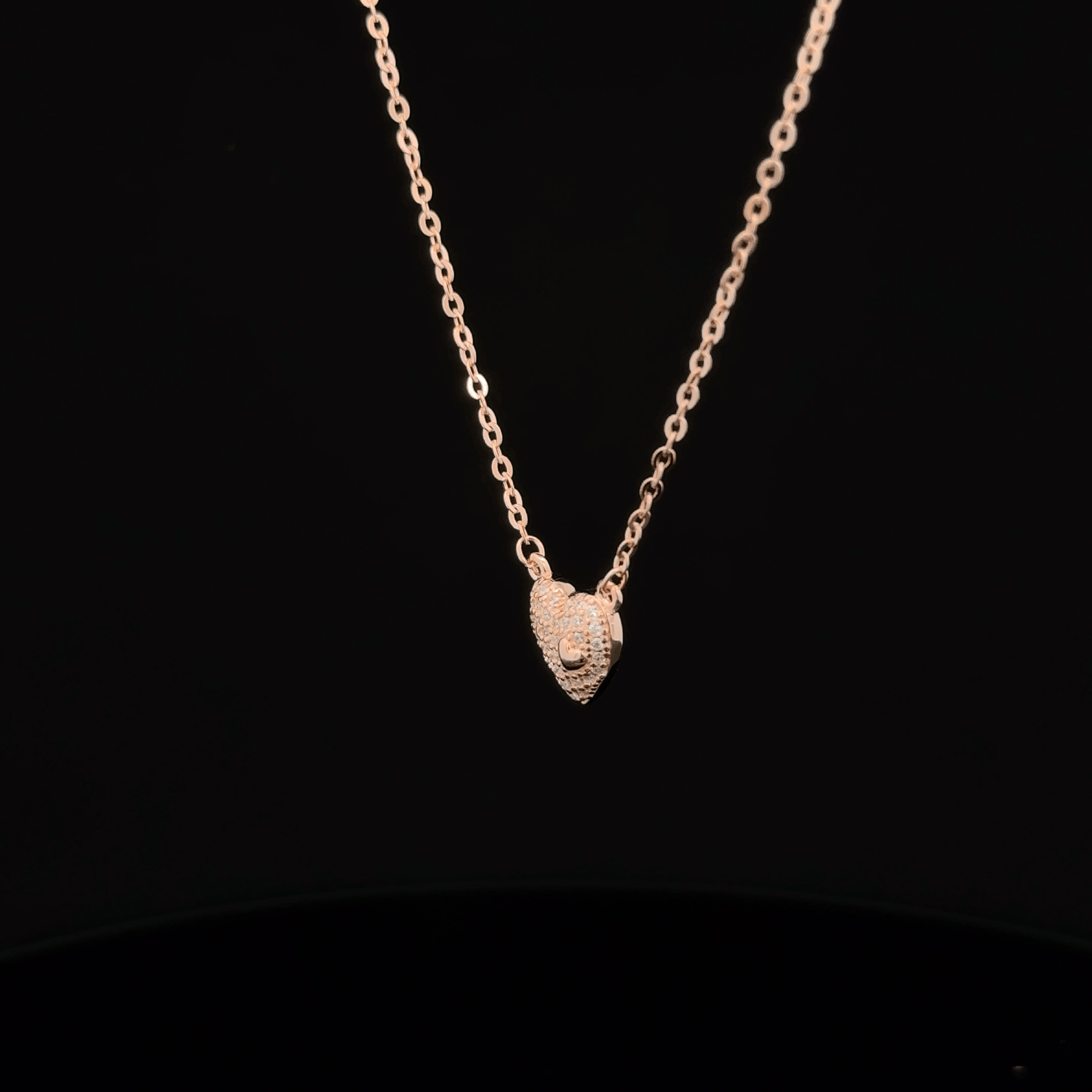 Heart rose gold chain pendant
