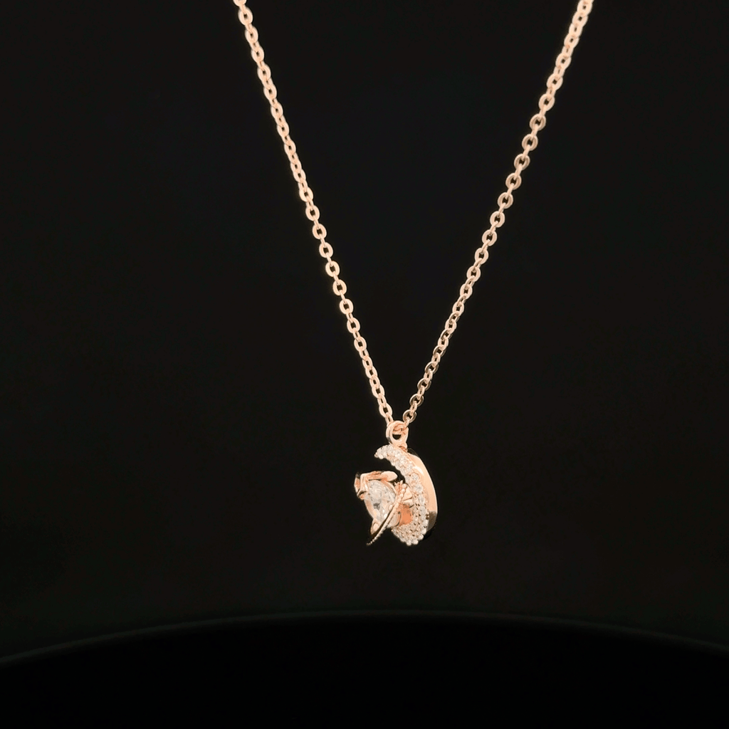 Half moon rose gold chain pendant