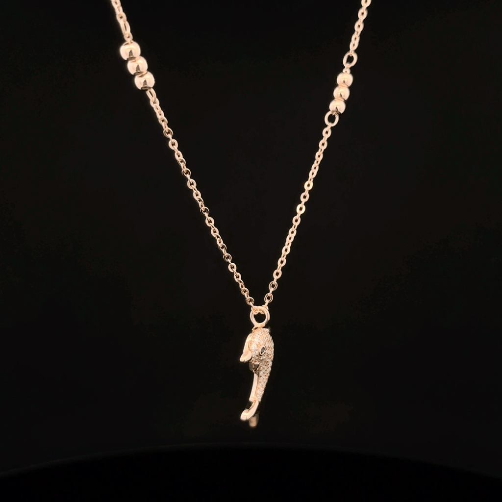 Dolphin rose gold chain pendant