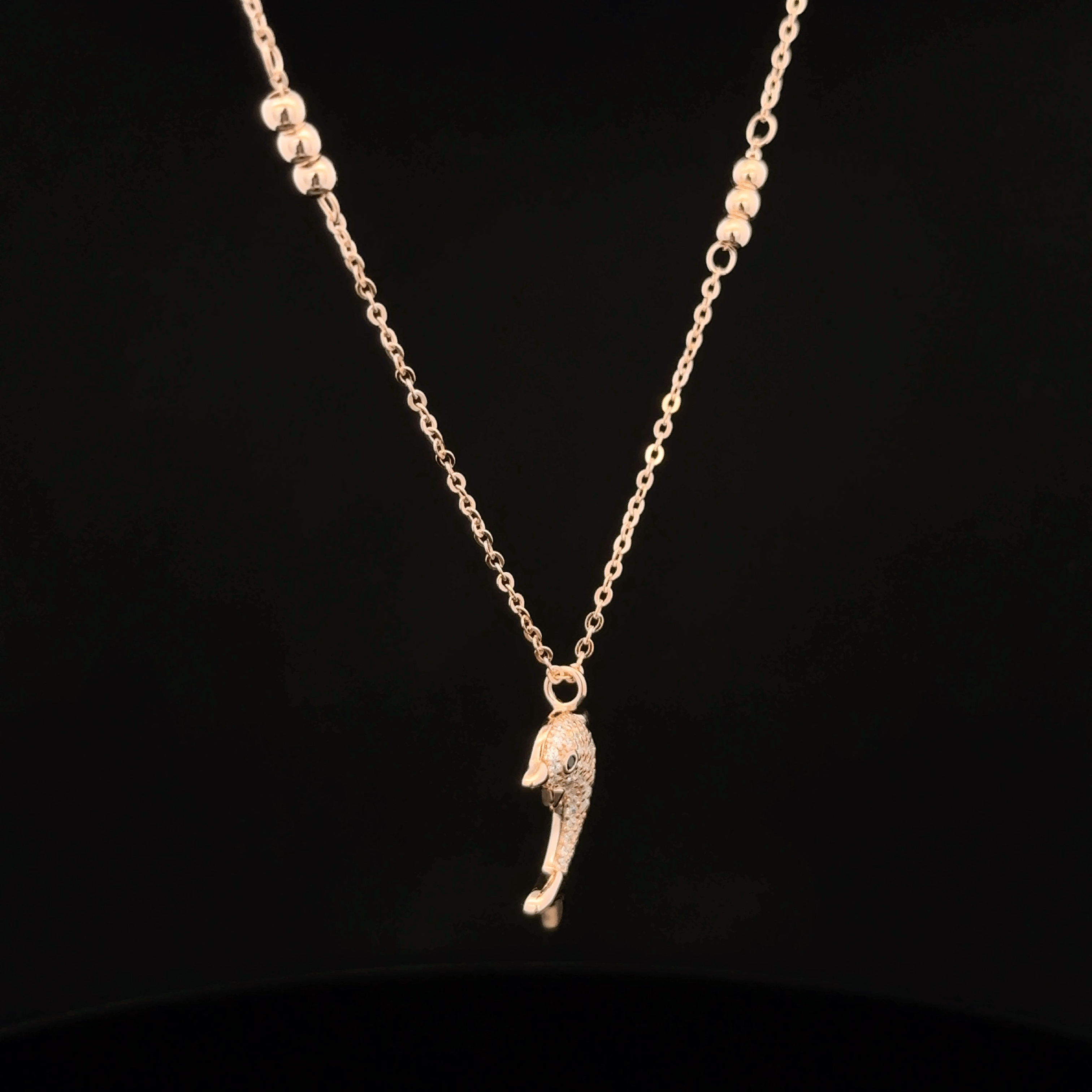 Dolphin rose gold chain pendant