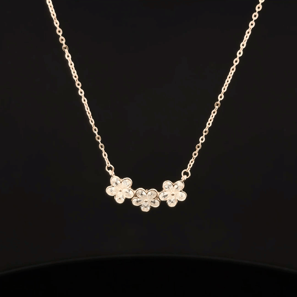 Flower rose gold chain pendant