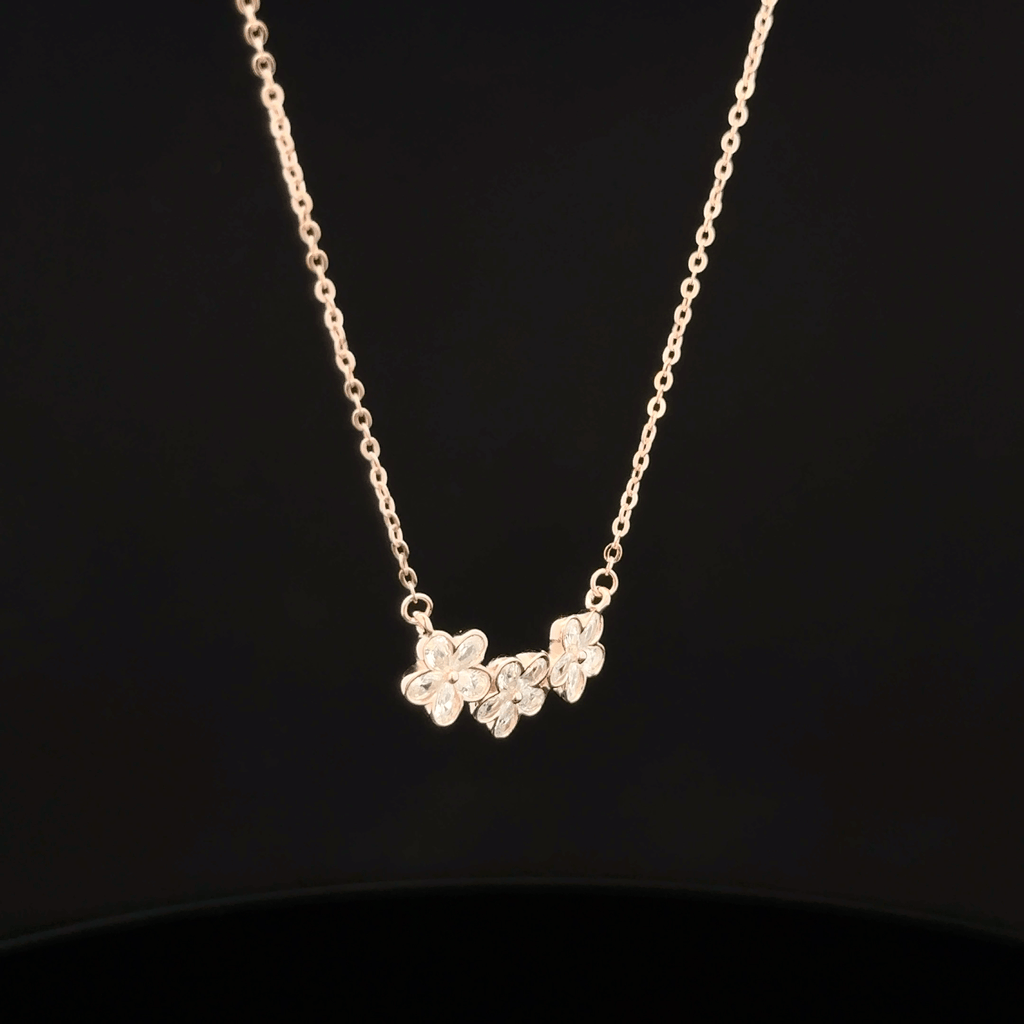 Flower rose gold chain pendant