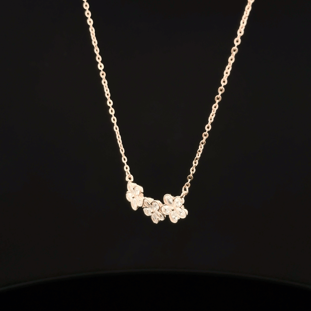 Flower rose gold chain pendant