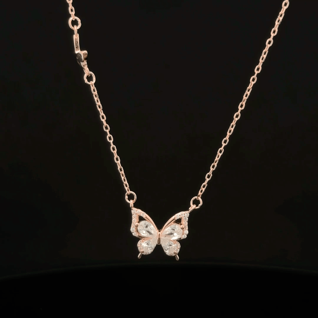 Butterfly rose gold chain pendant