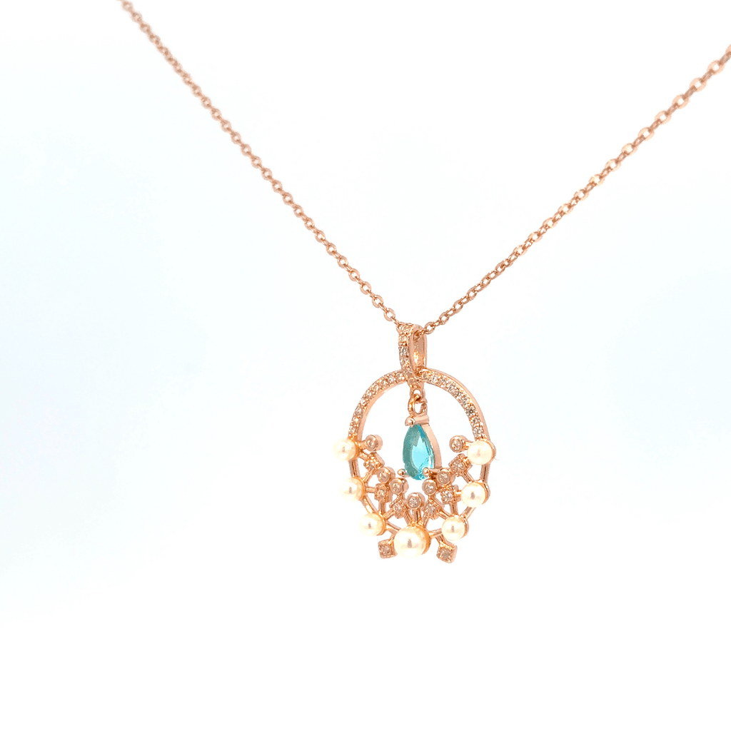 Rosegold Pearl Chain With Pendant