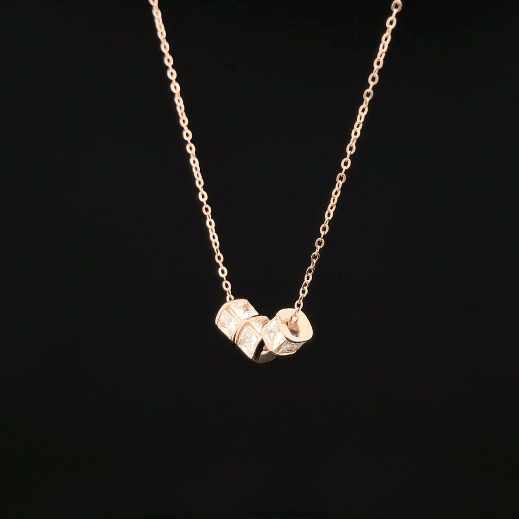 Cubic rose gold chain pendant
