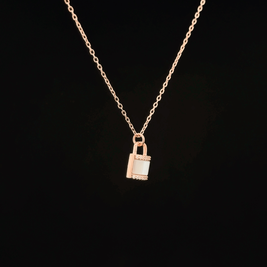 Key & Lock rose gold chain pendant