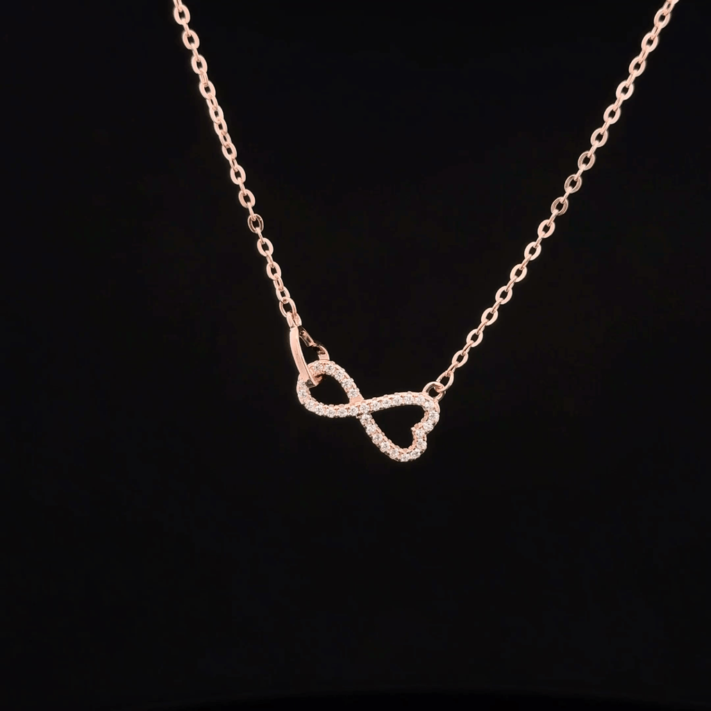 Infinity rose gold chain pendant