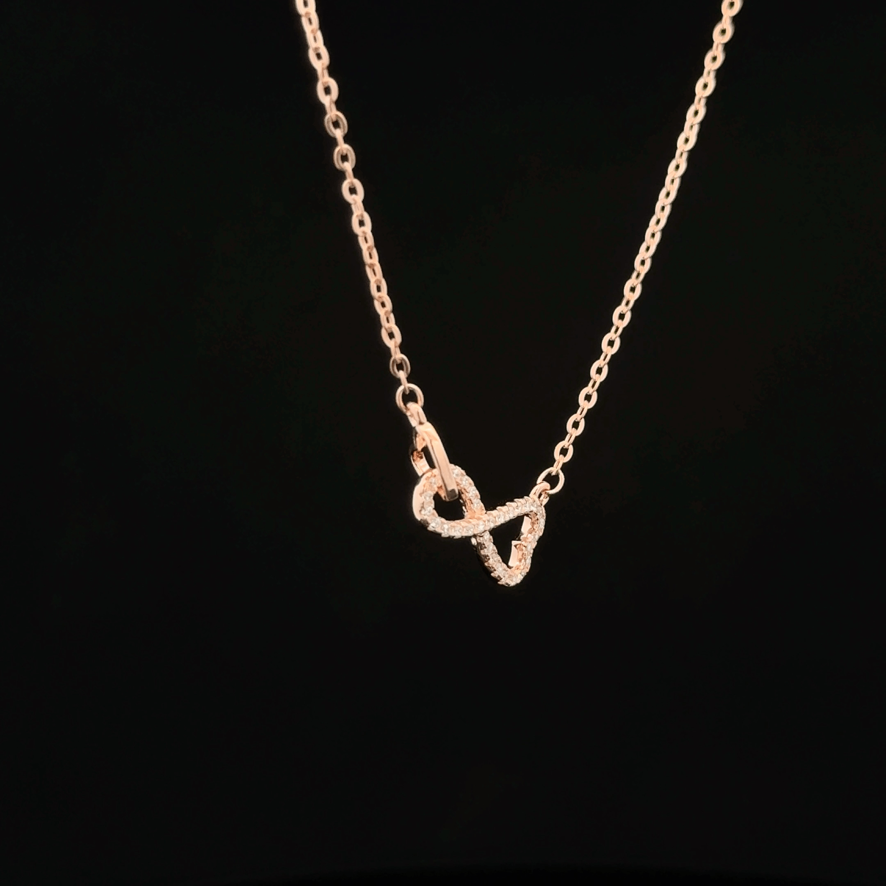 Infinity rose gold chain pendant