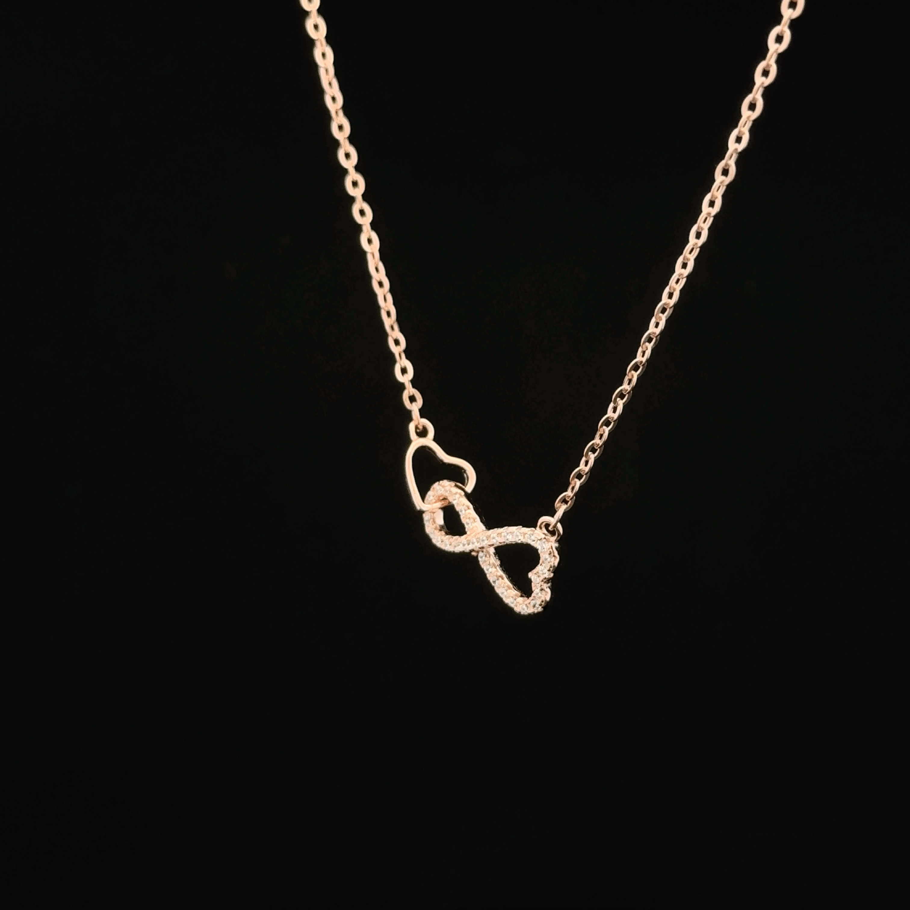 Infinity rose gold chain pendant