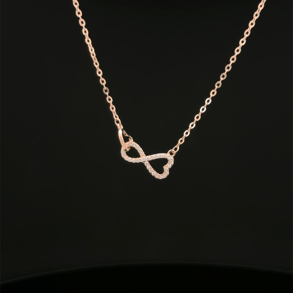 Infinity rose gold chain pendant