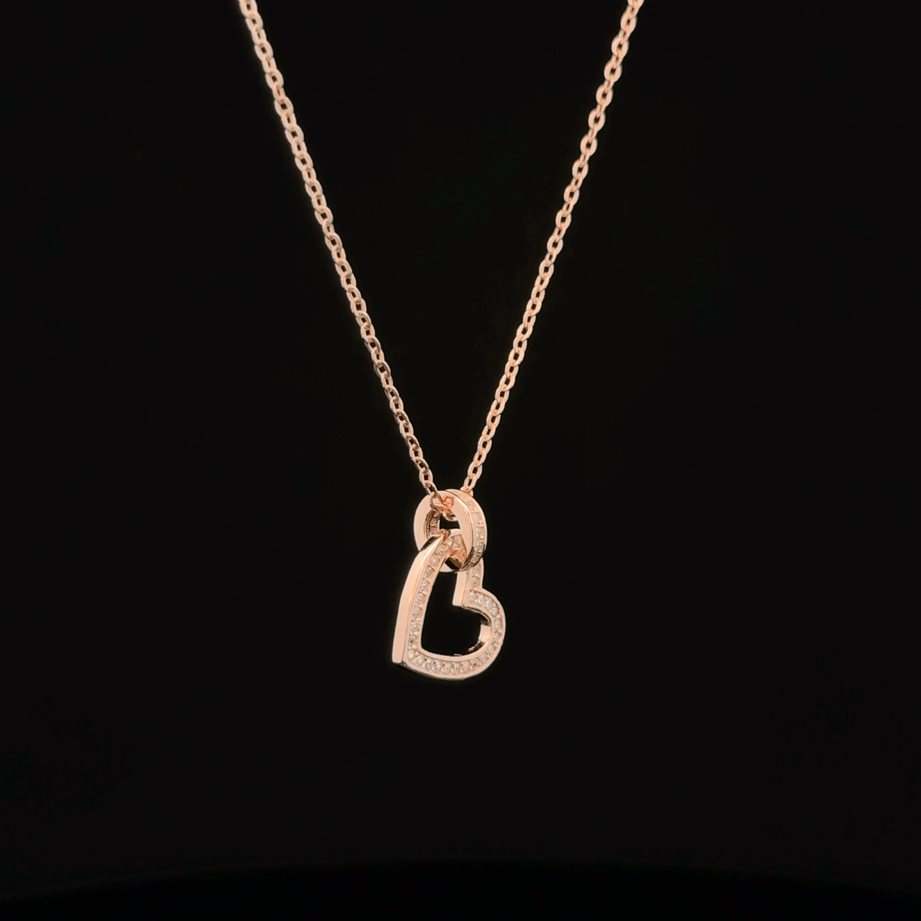 Heart rose gold chain pendant