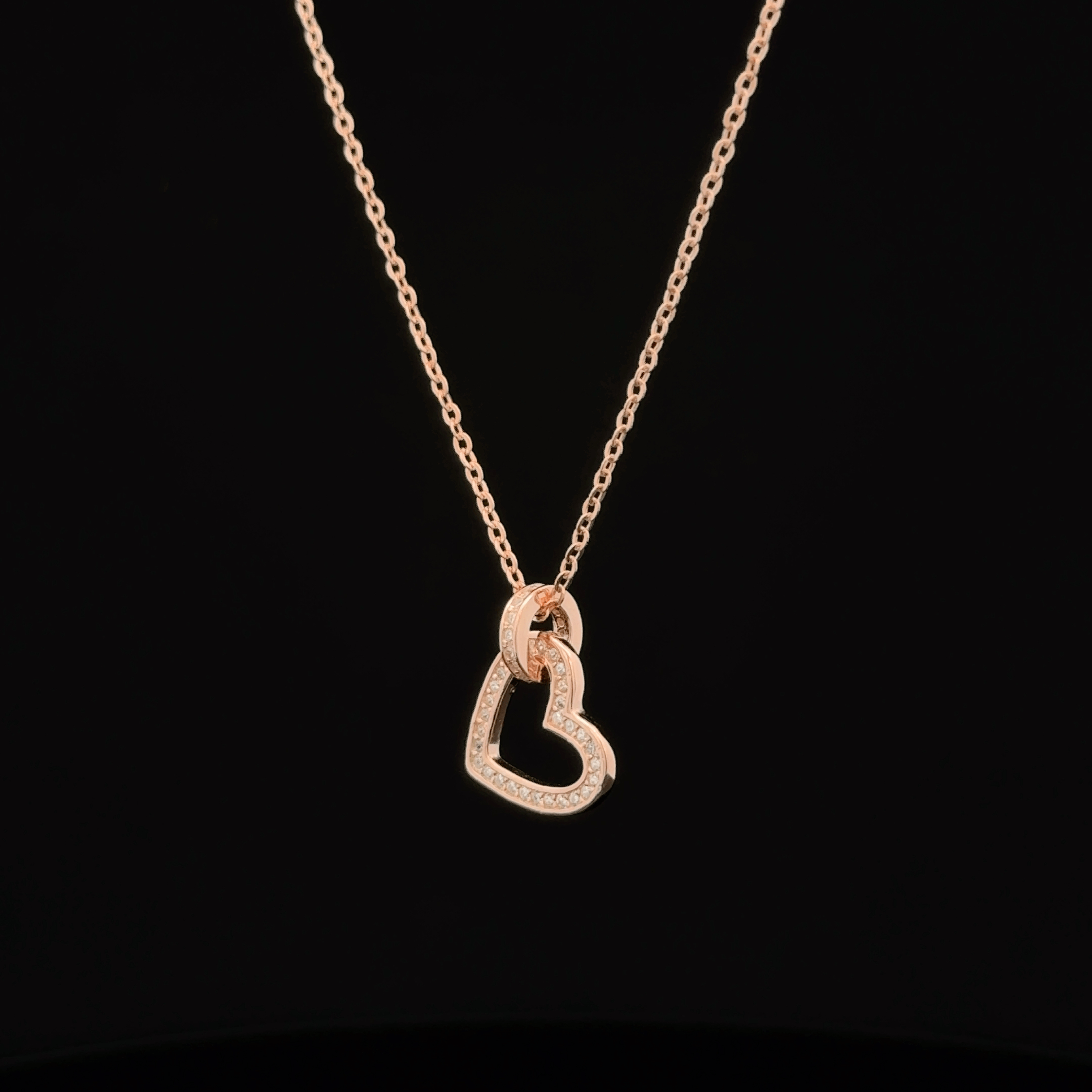 Heart rose gold chain pendant