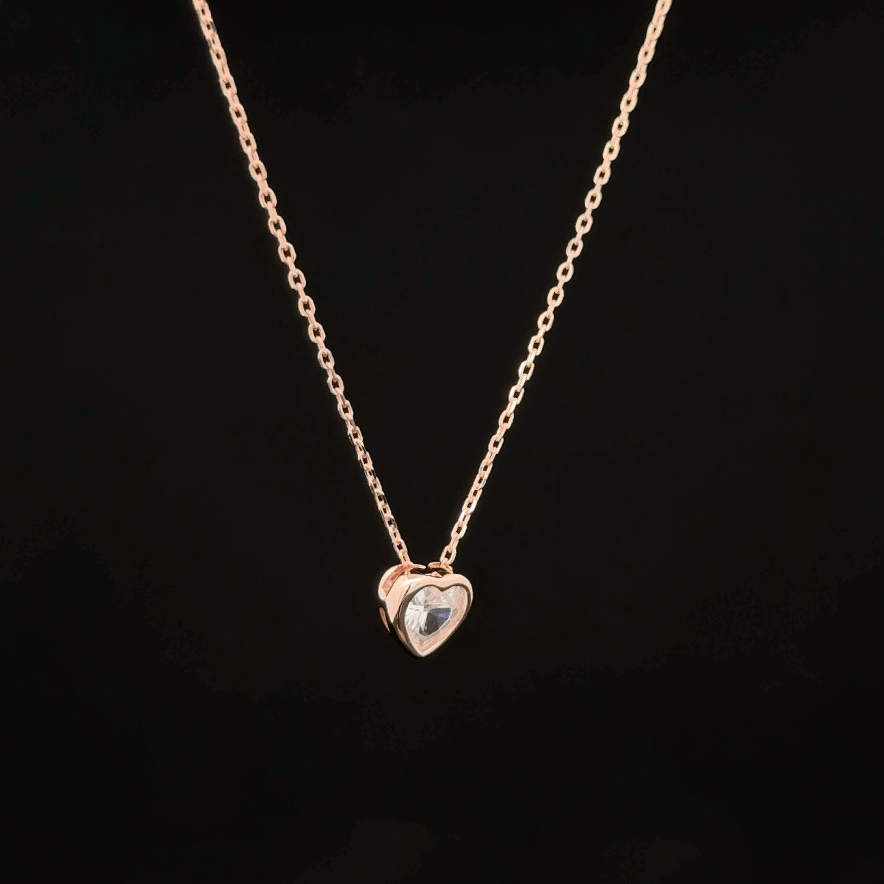 Heart rose gold chain pendant