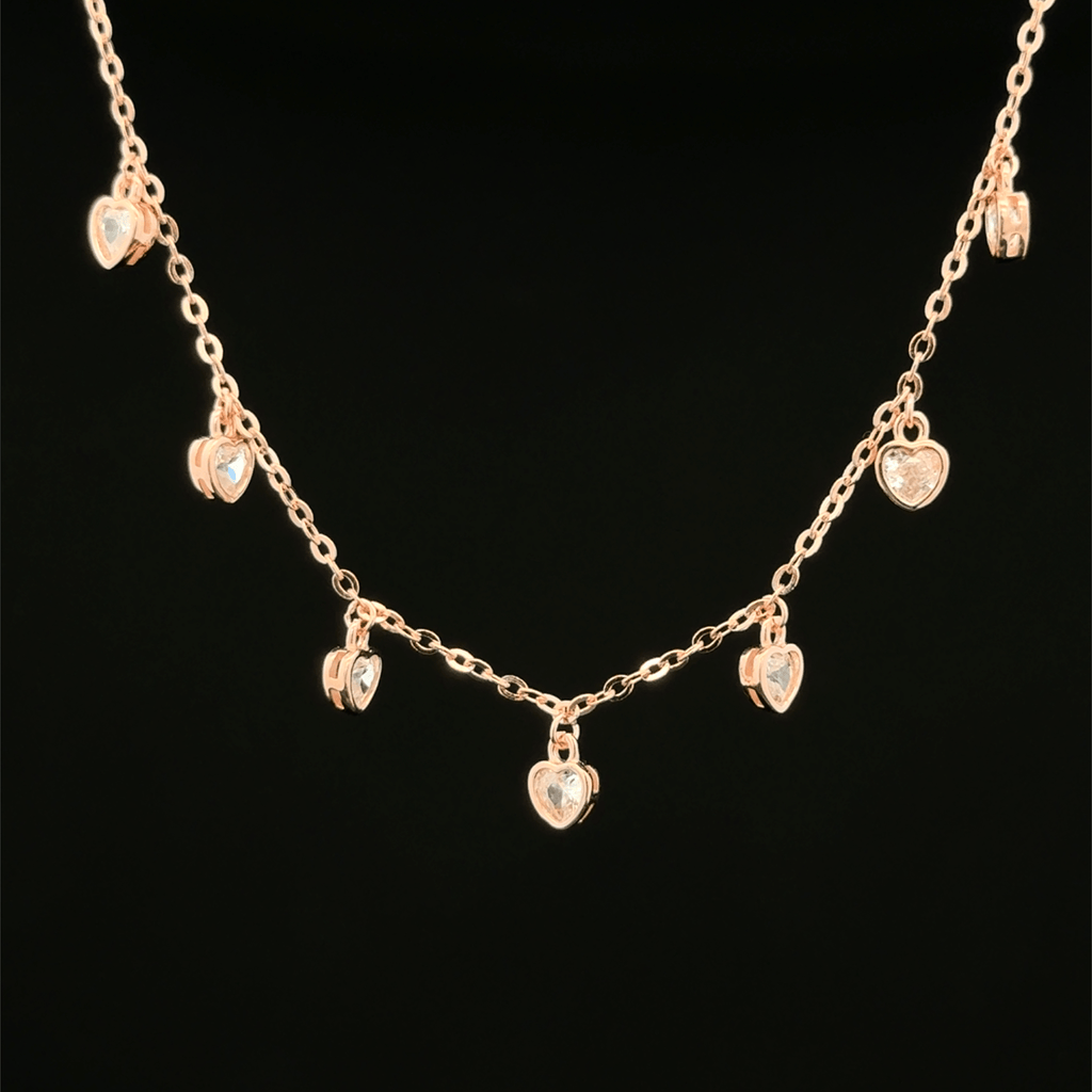 Heart charm rose gold chain pendant