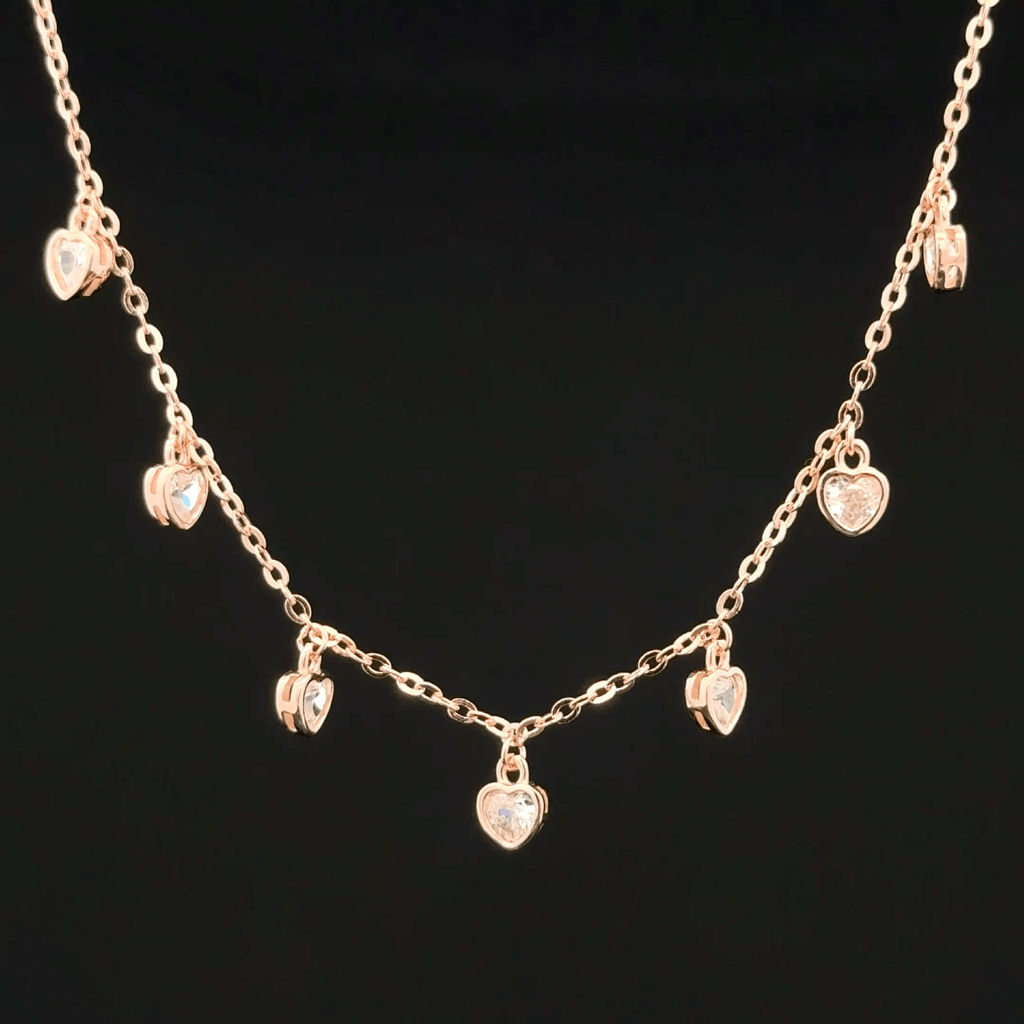 Heart charm rose gold chain pendant