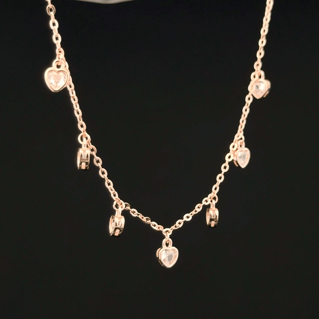 Heart charm rose gold chain pendant