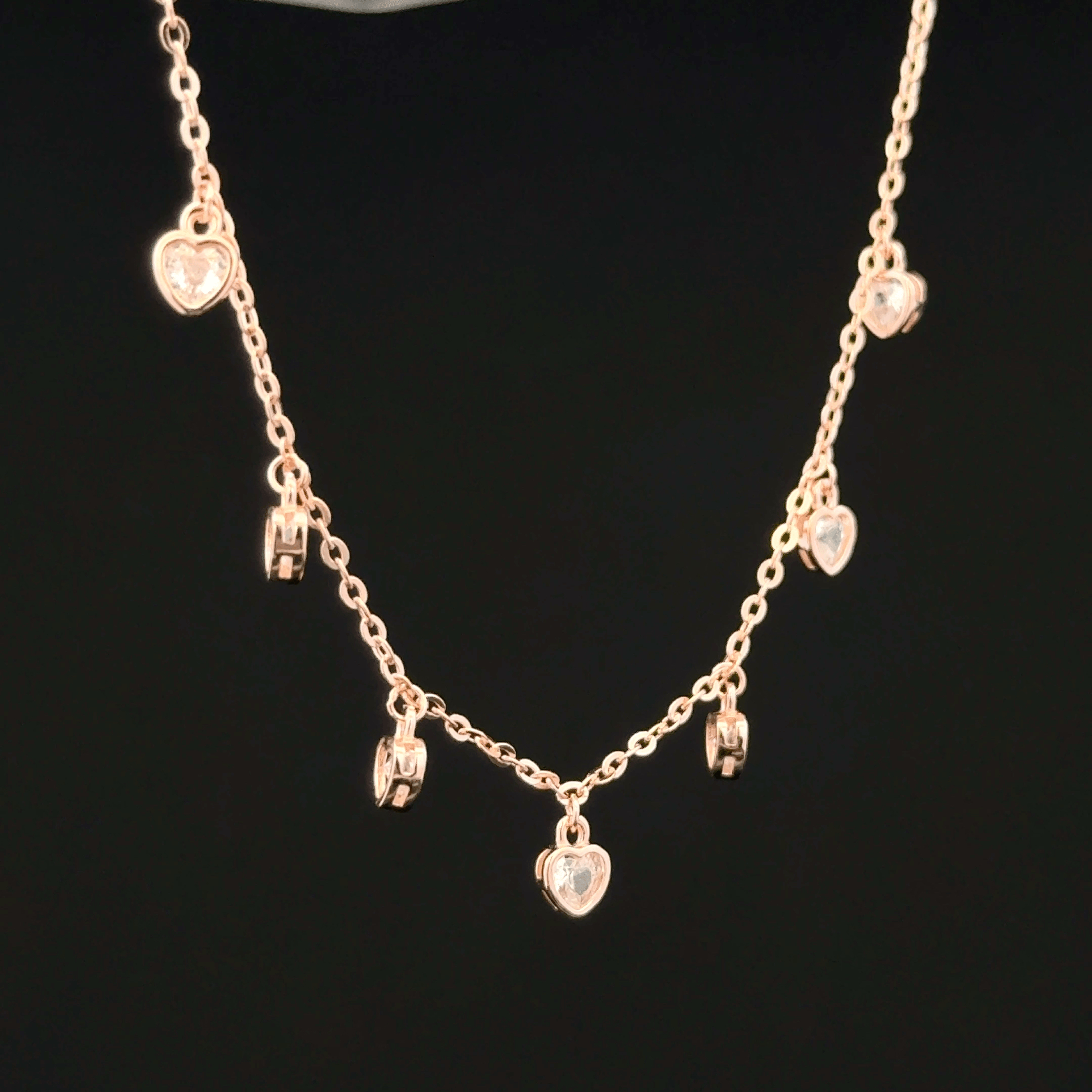 Heart charm rose gold chain pendant