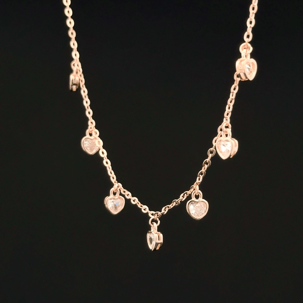 Heart charm rose gold chain pendant