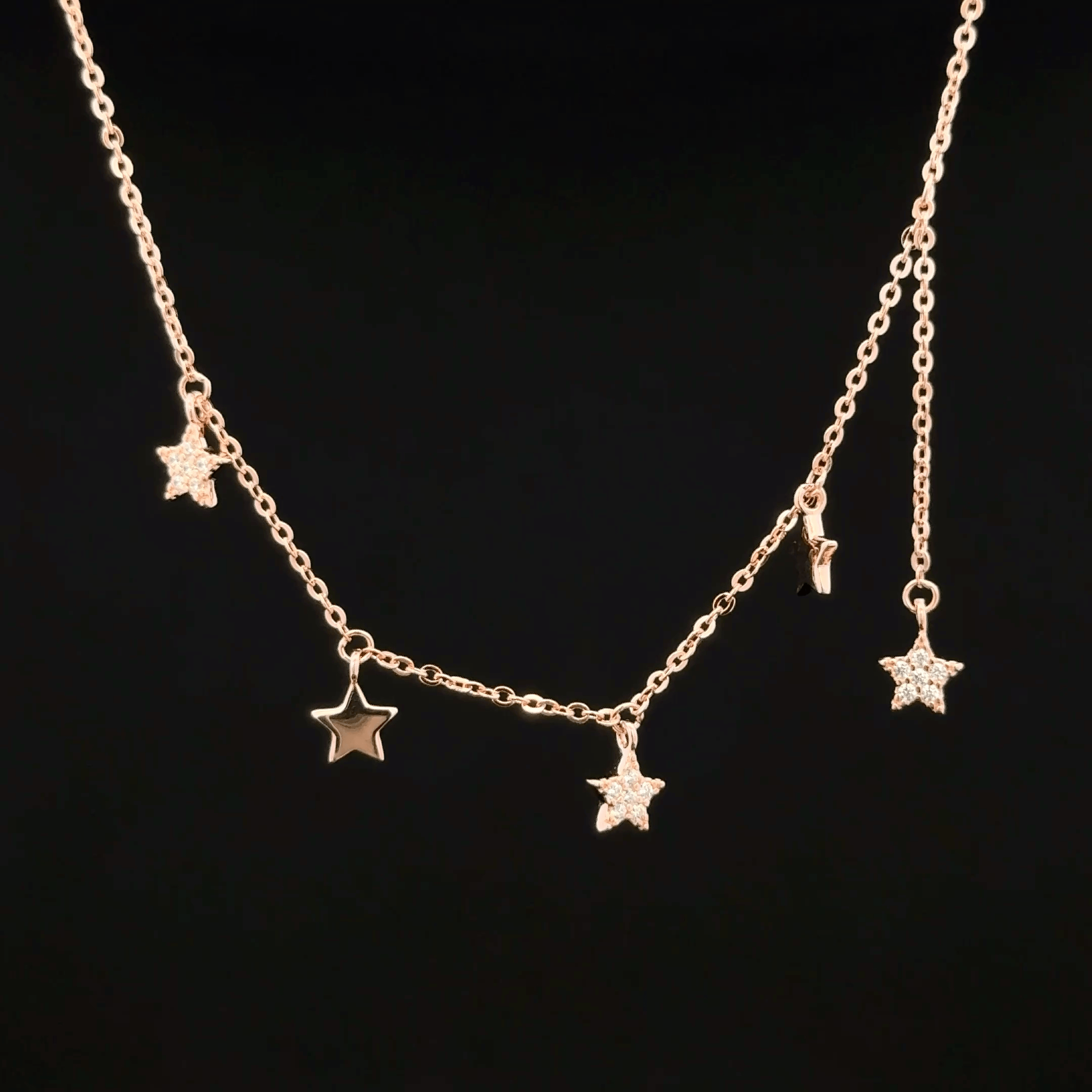 Star charm rose gold chain pendant