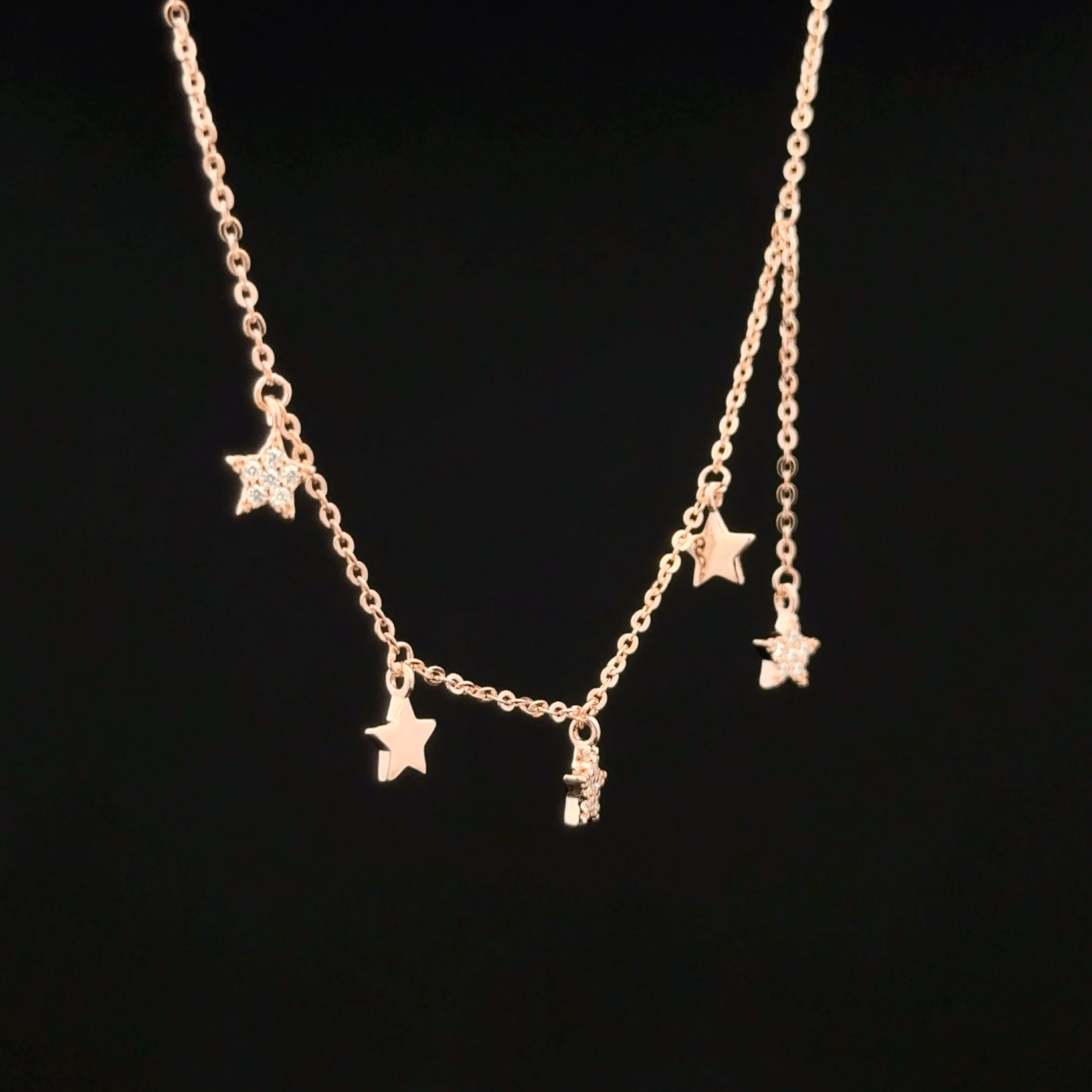 Star charm rose gold chain pendant