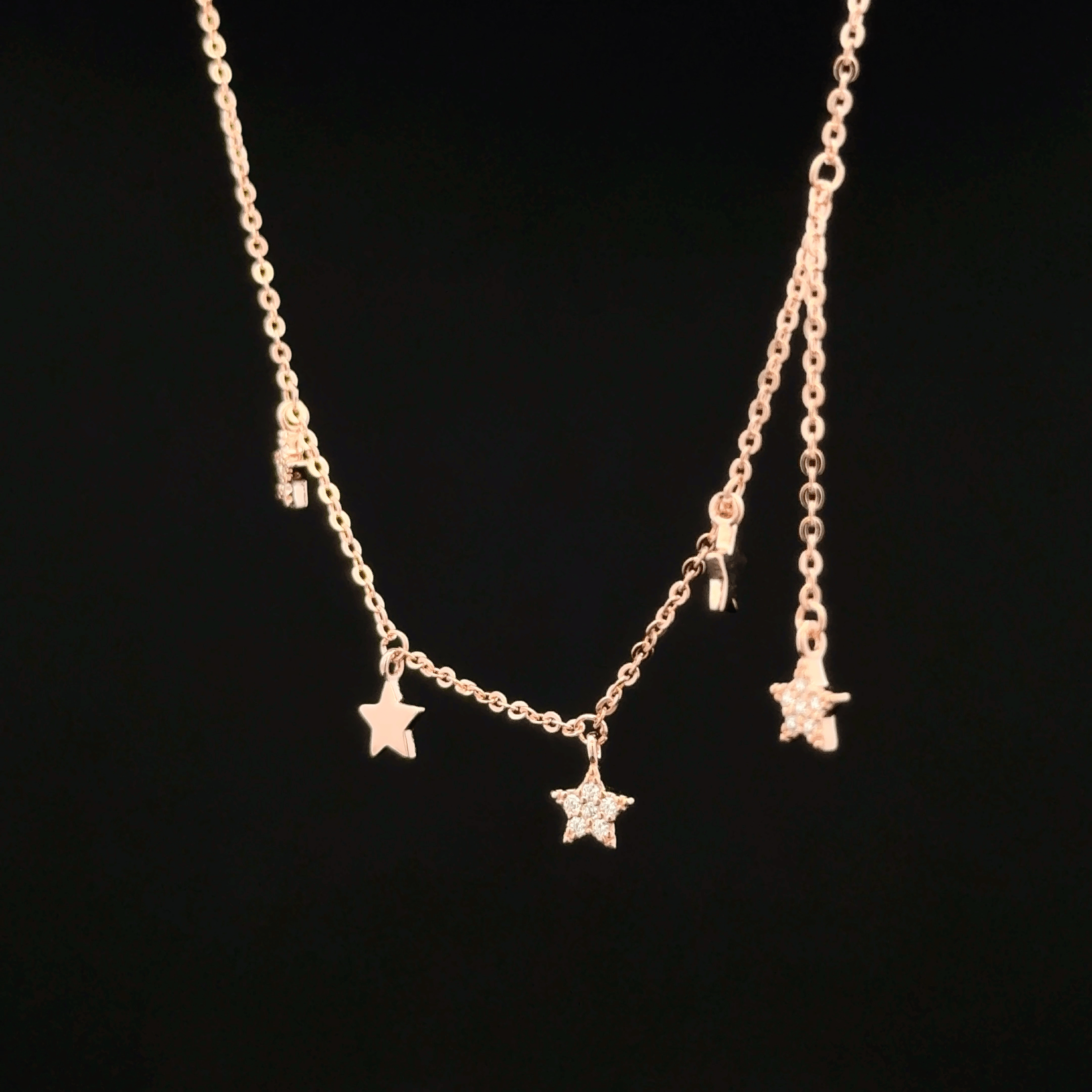 Star charm rose gold chain pendant