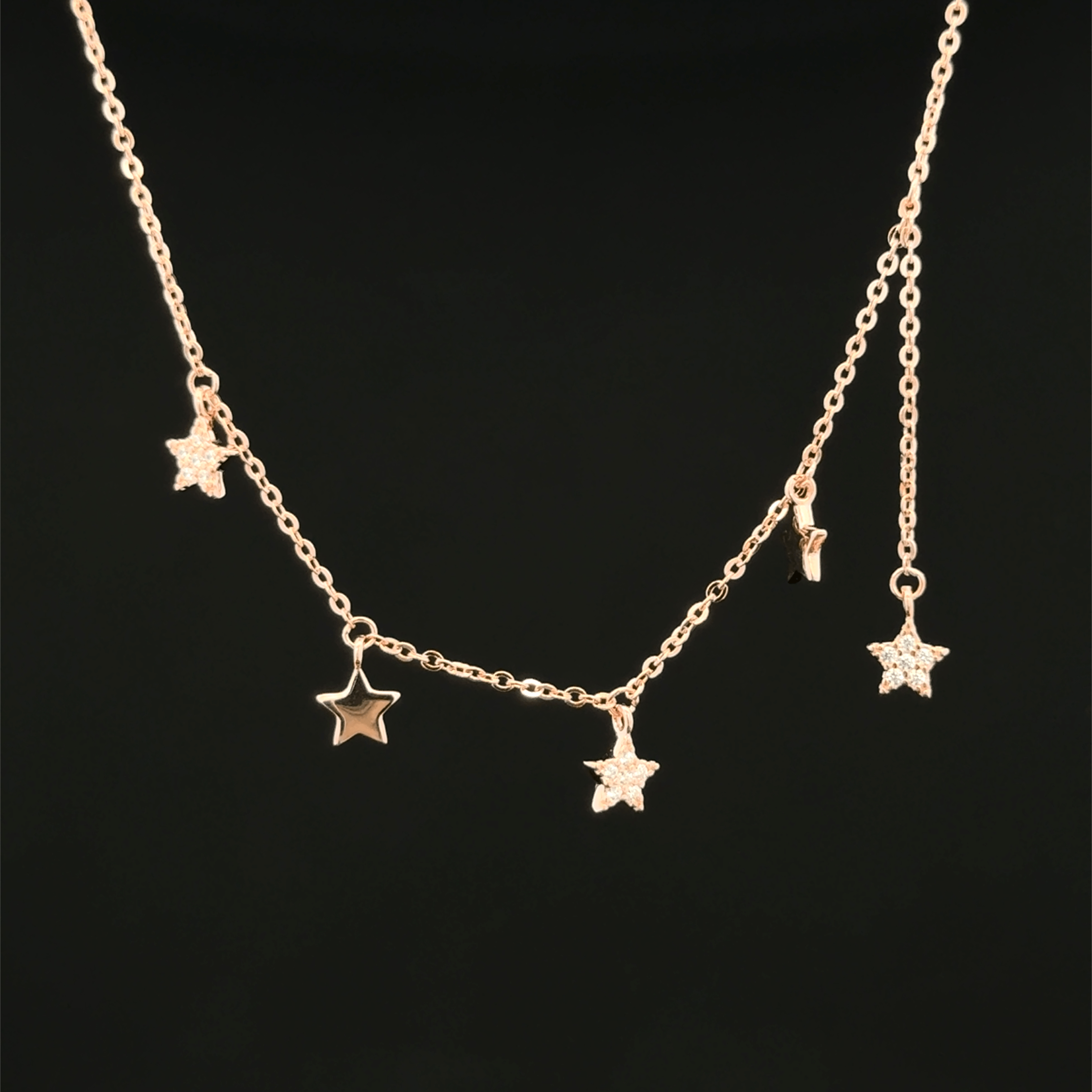Star charm rose gold chain pendant