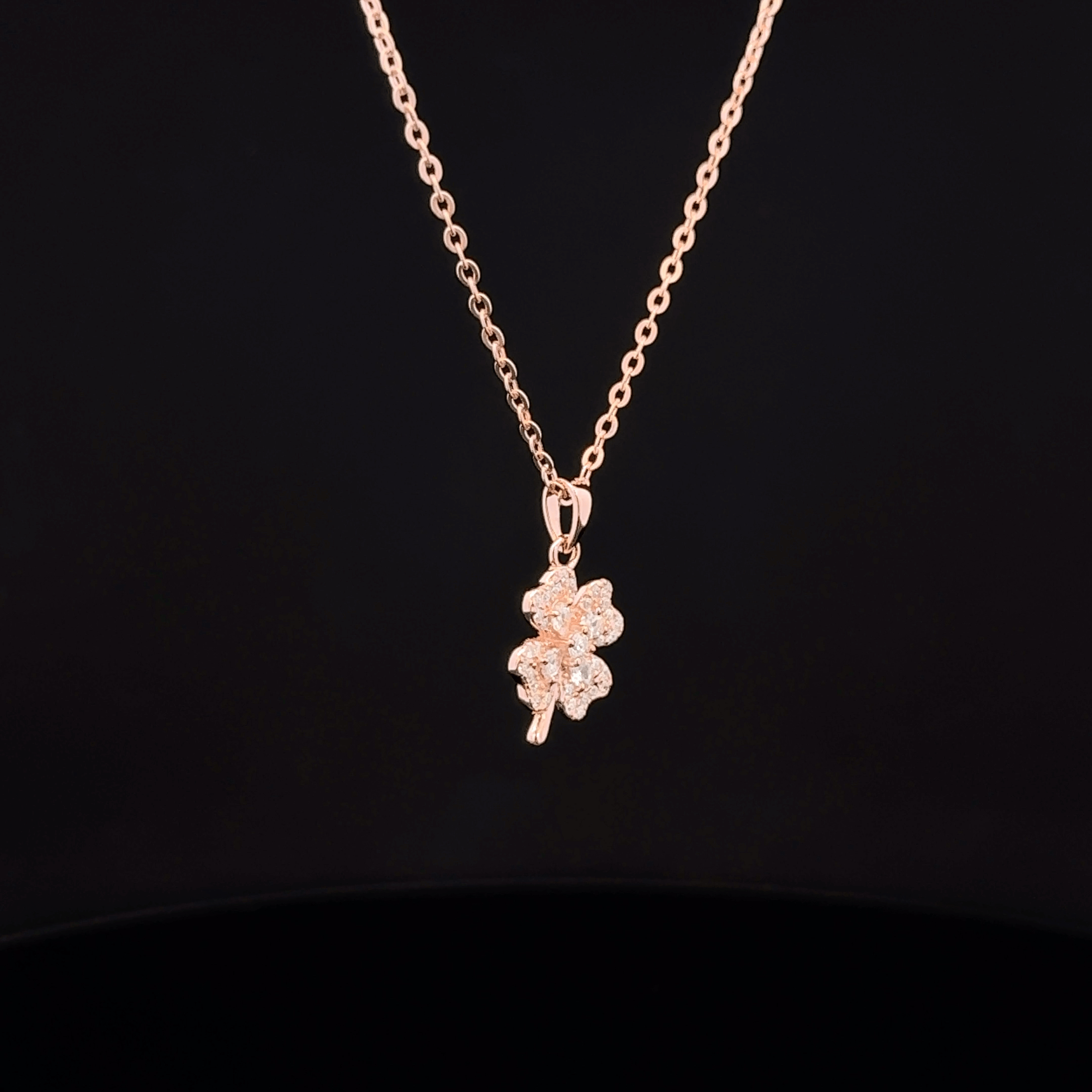 Flower rose gold chain pendant