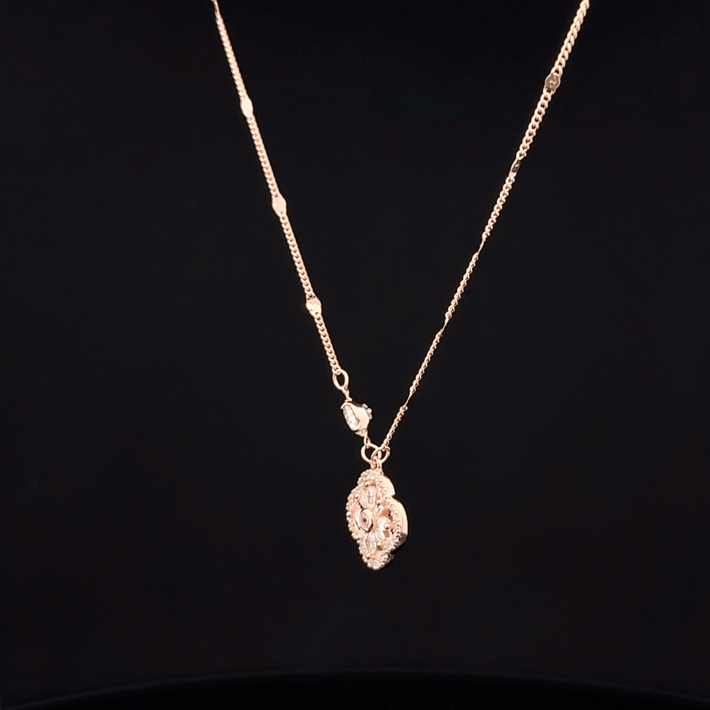 Flower rose gold chain pendant