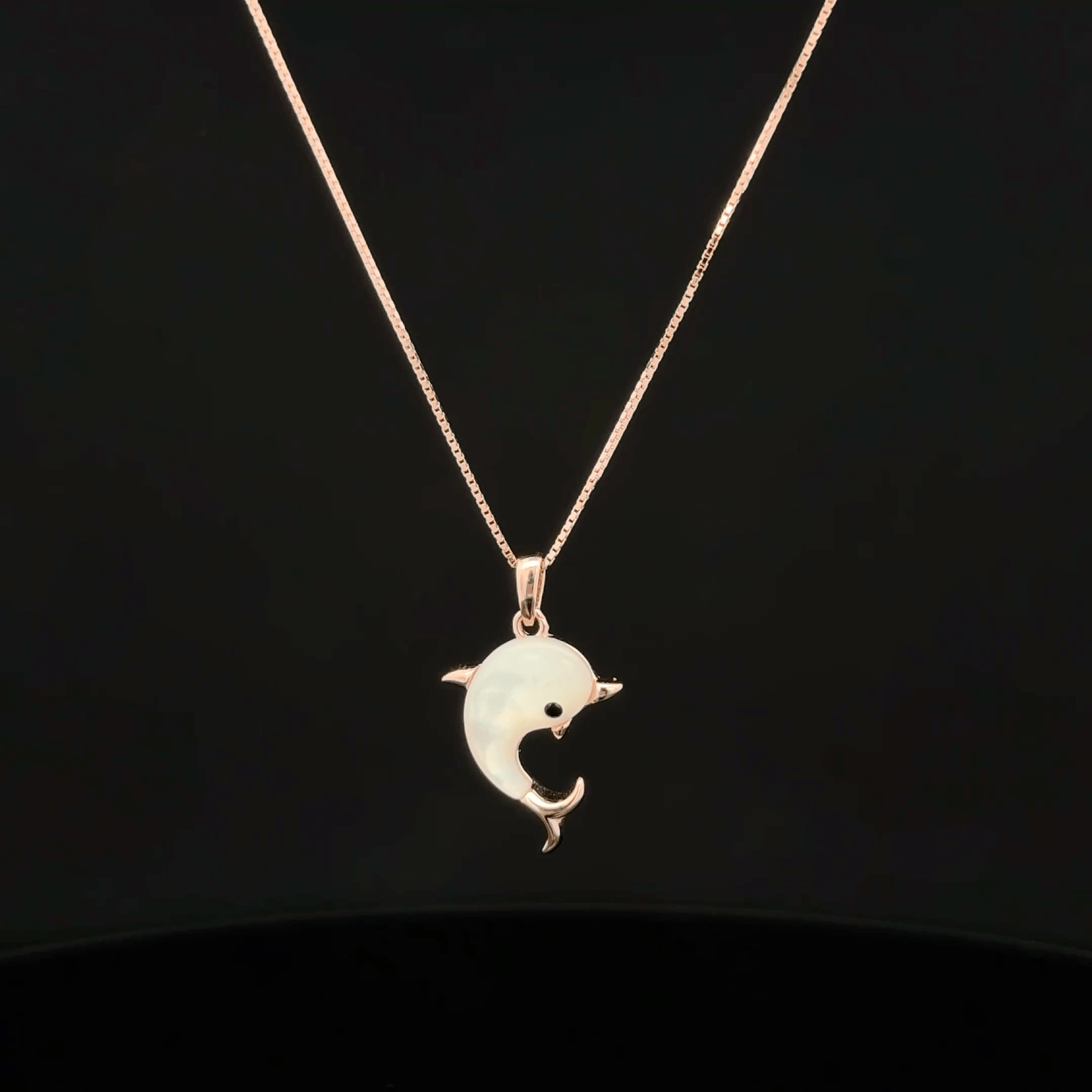 Dolphin rose gold chain pendant